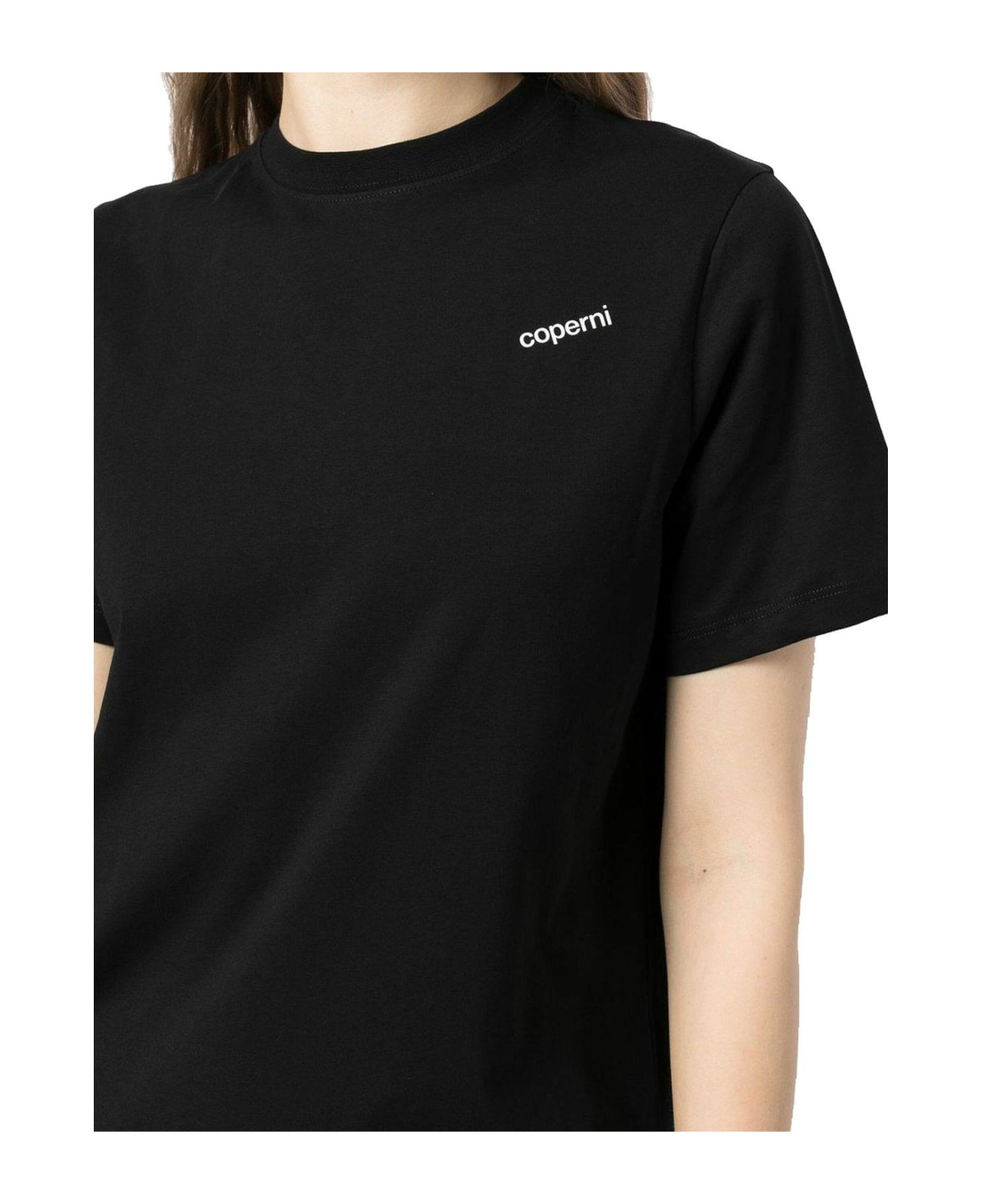 Coperni Boxy Logo Printed Crewneck T-shirt T-Shirt - BLACK
