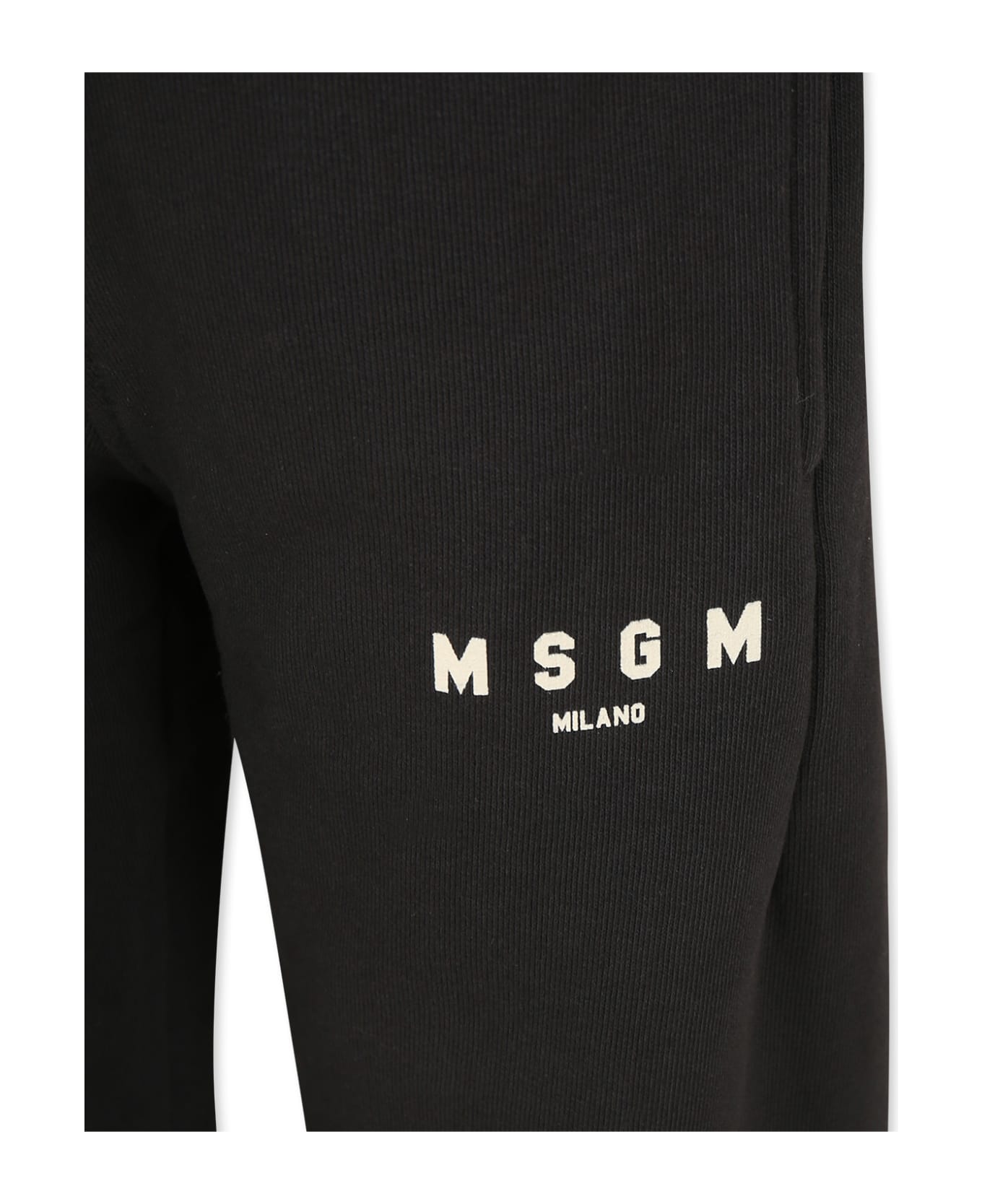 MSGM Black Trousers For Kids With Logo - Grey