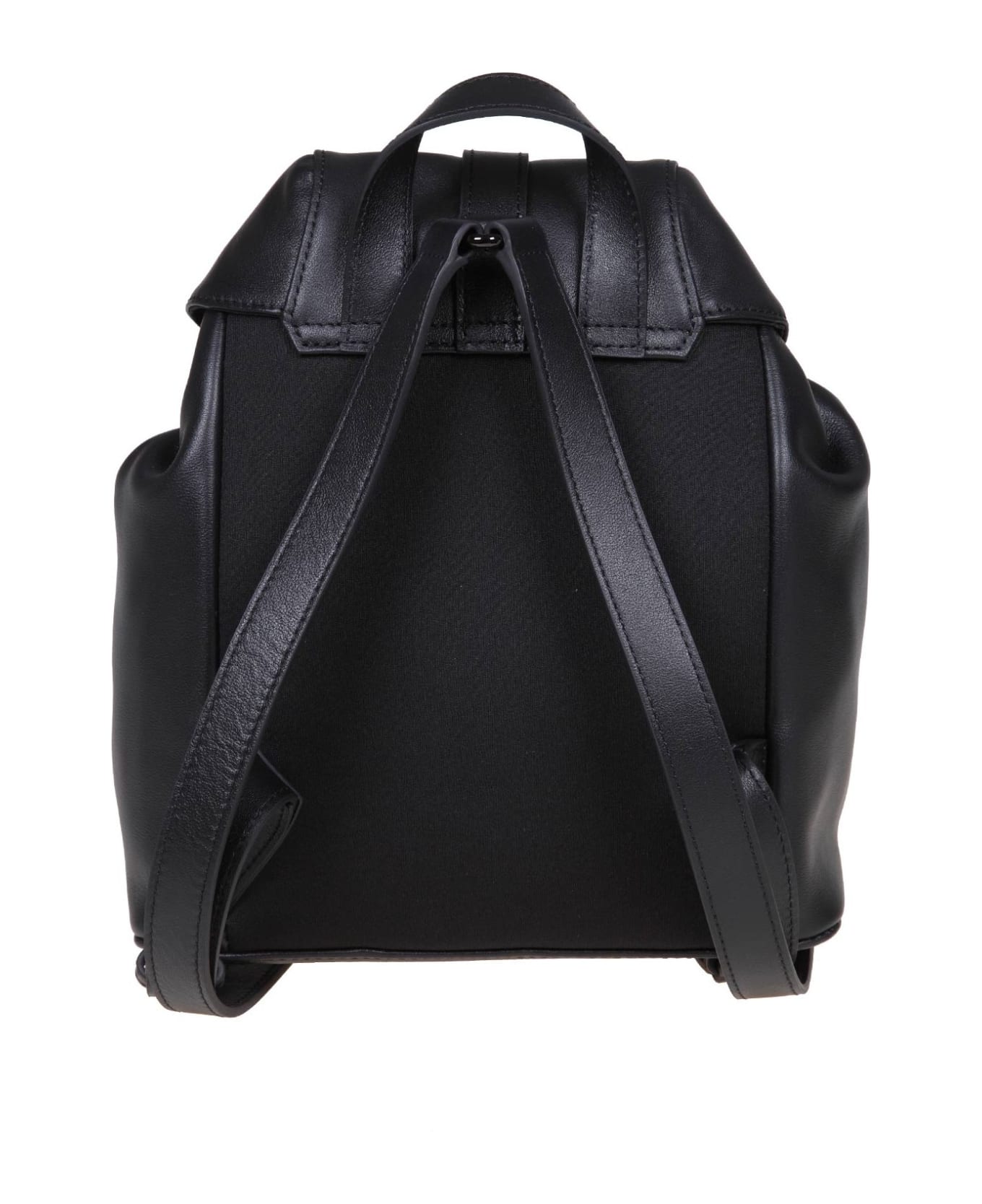 Furla Flow S Black Leather Backpack - Black