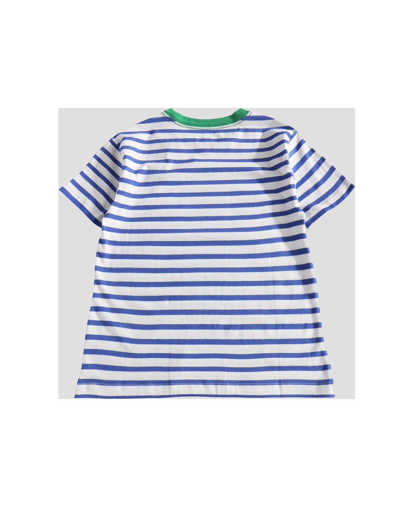 Polo Ralph Lauren White And Blue Cotton T-shirt - Paper White/travel Blue