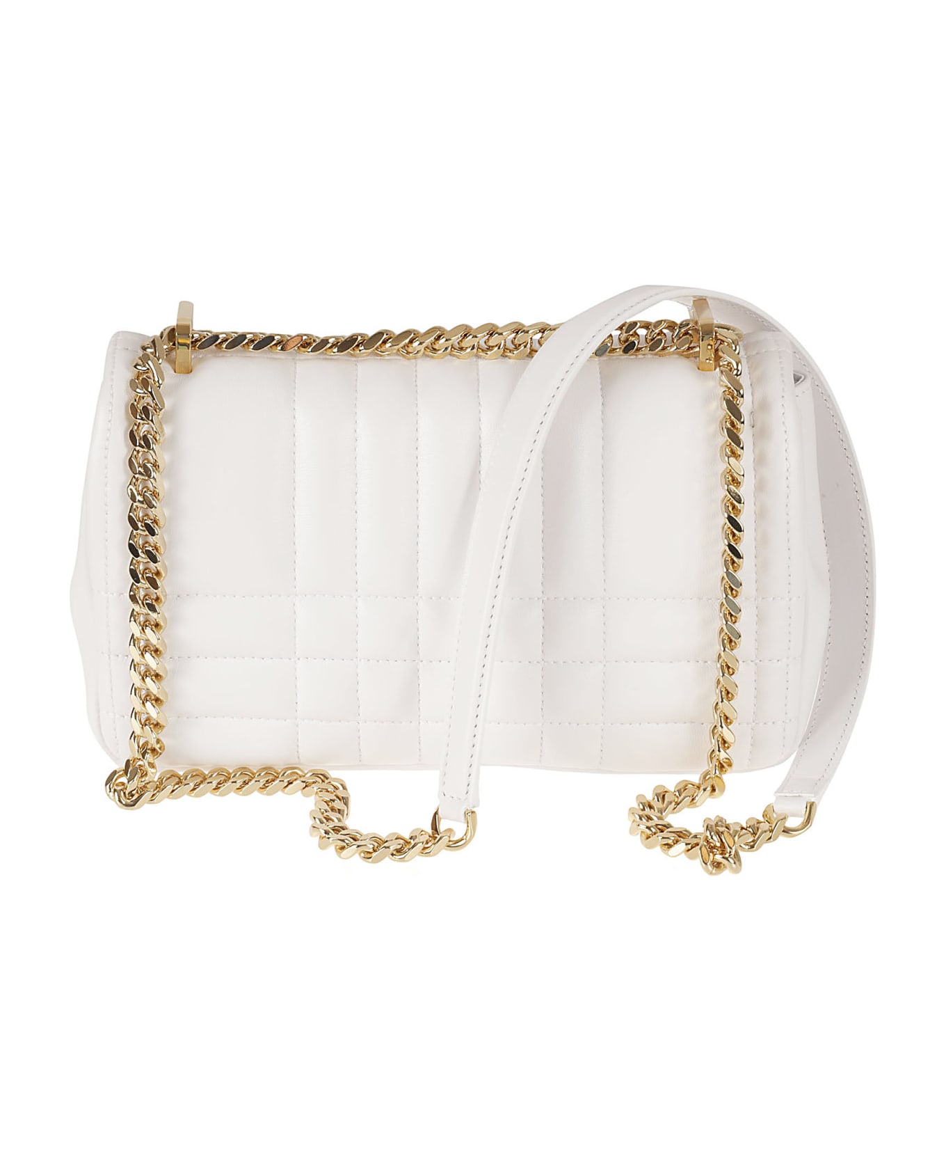 Burberry Chain Quilted Shoulder Bag - OPTIC WHITE