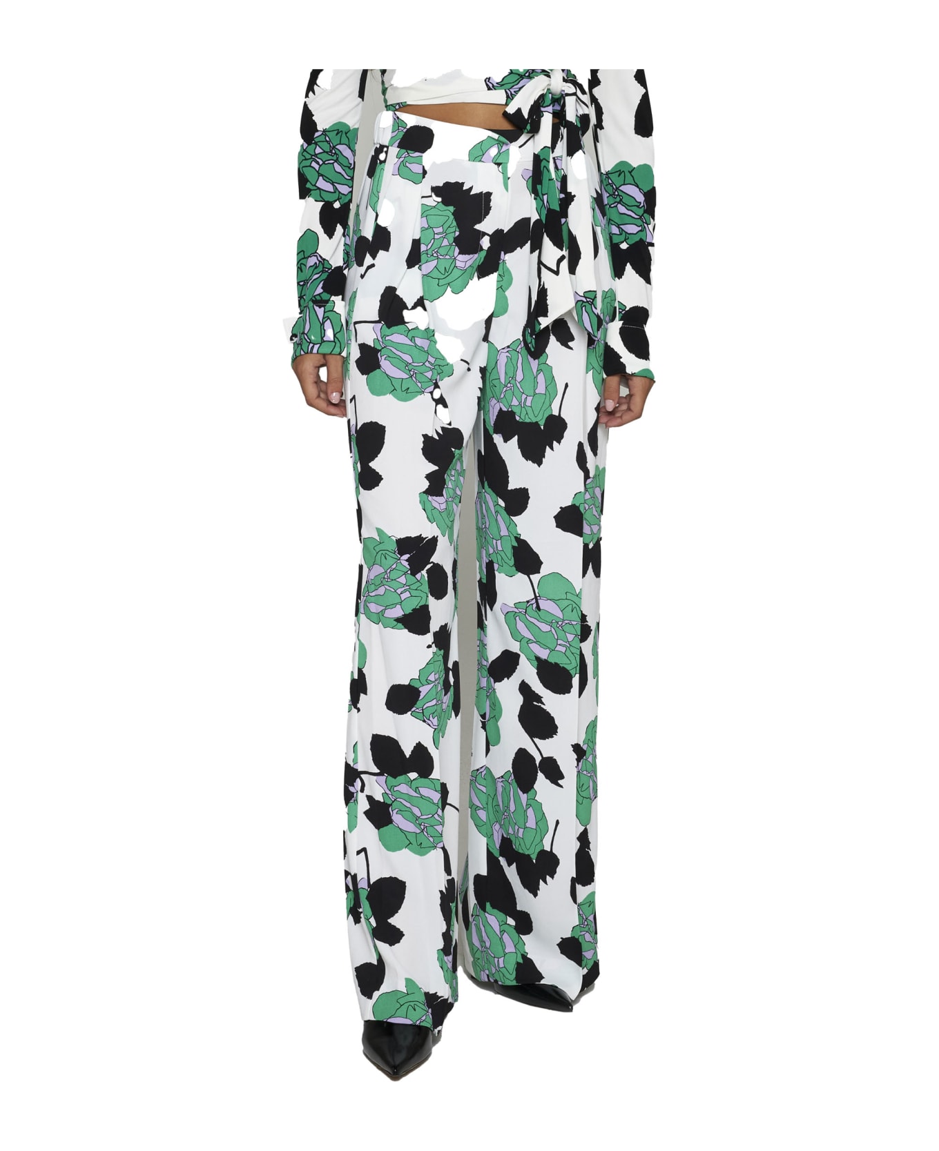 Diane Von Furstenberg Pants - Camo floral lg ivory
