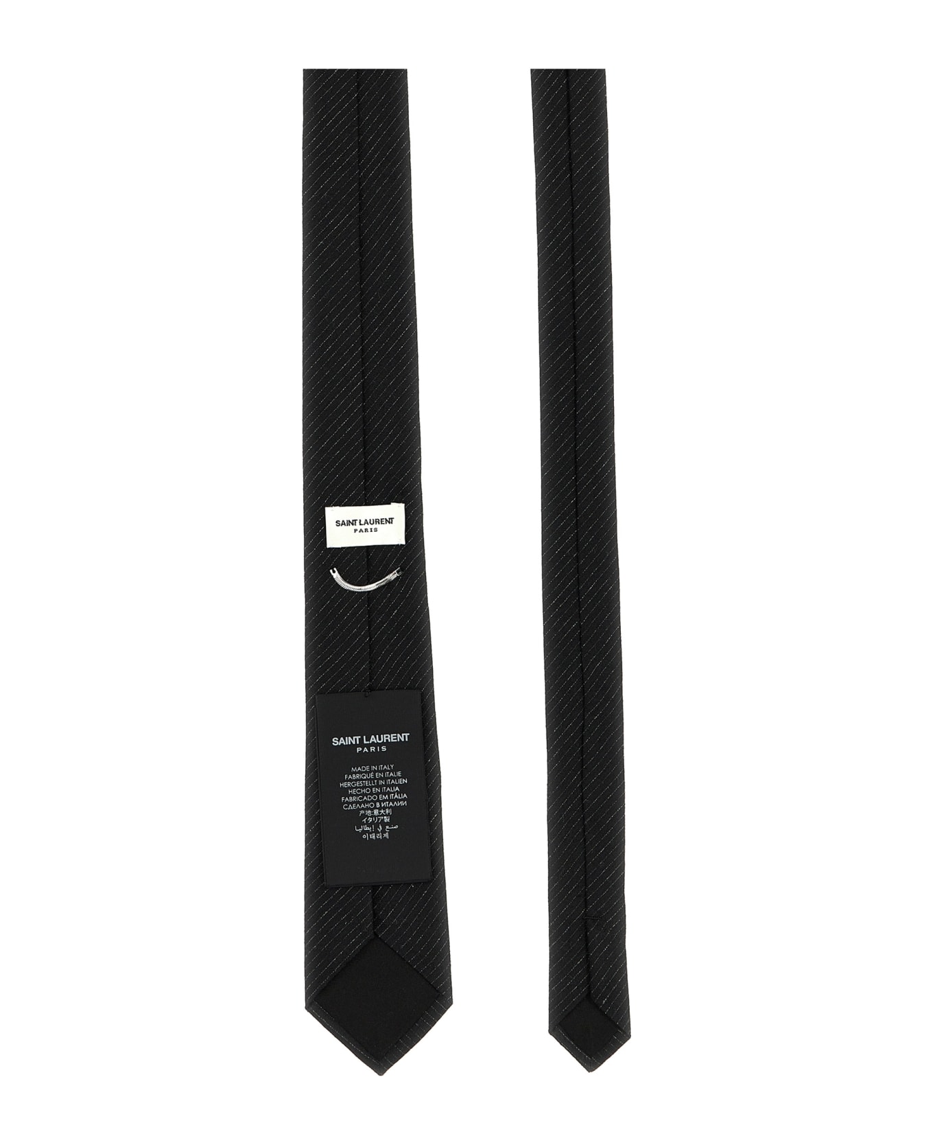 Saint Laurent Striped Tie - Black  