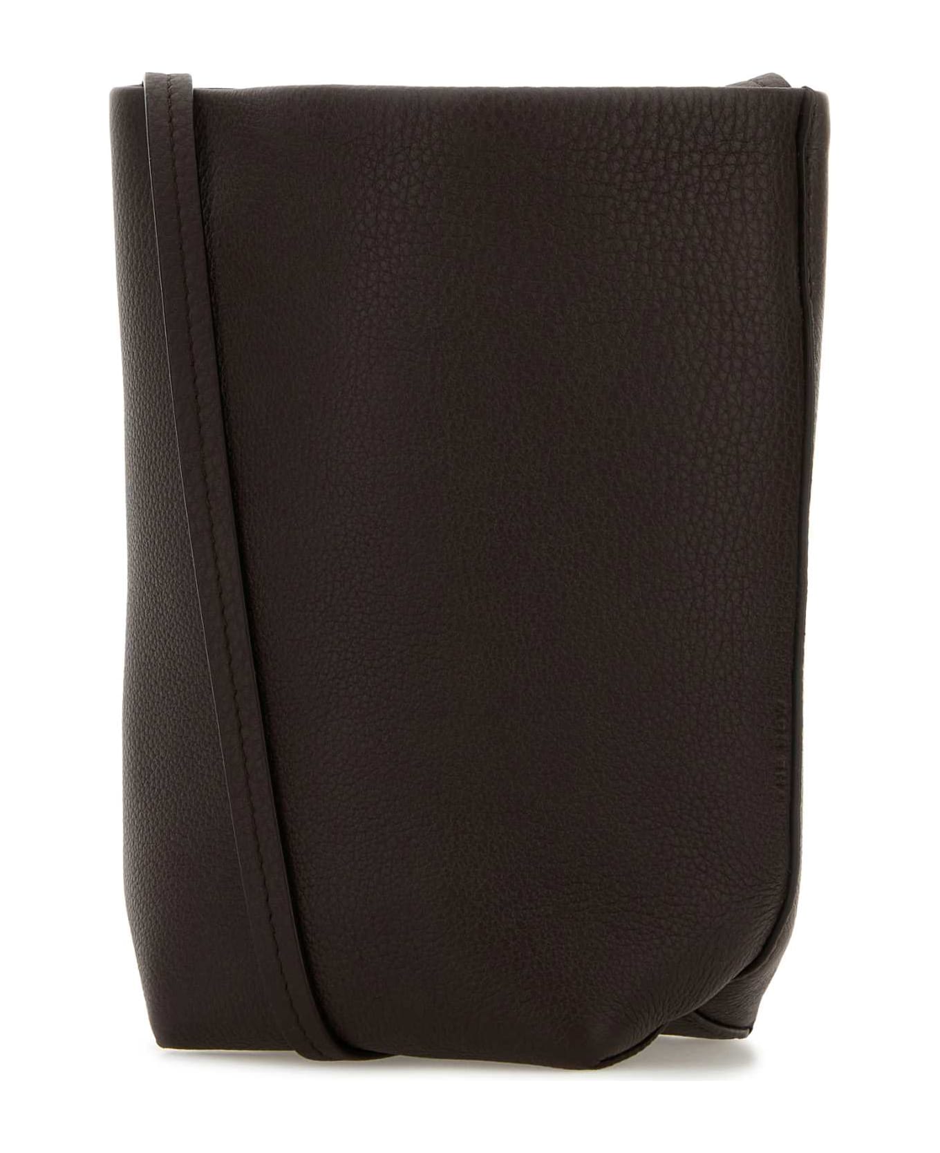 The Row Dark Brown Leather N/s Park Crossbody Bag - DEEP BROWN ANS