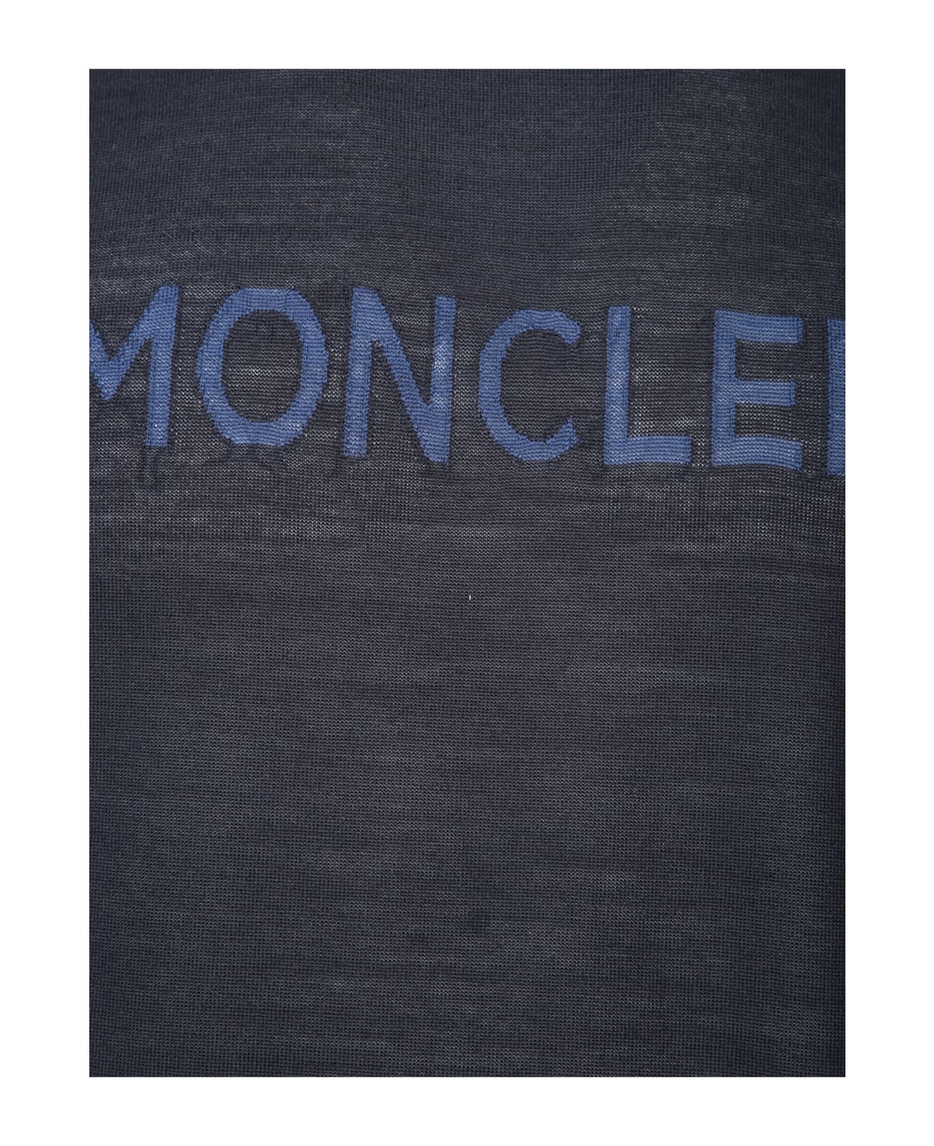 Moncler Logo Blue Sweater - Blue