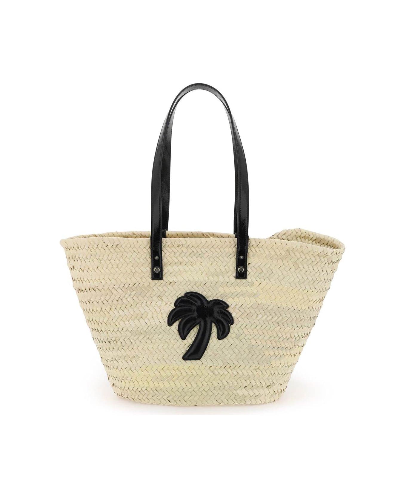 Palm Angels Palm Patch Interwoven Basket Bag - Black