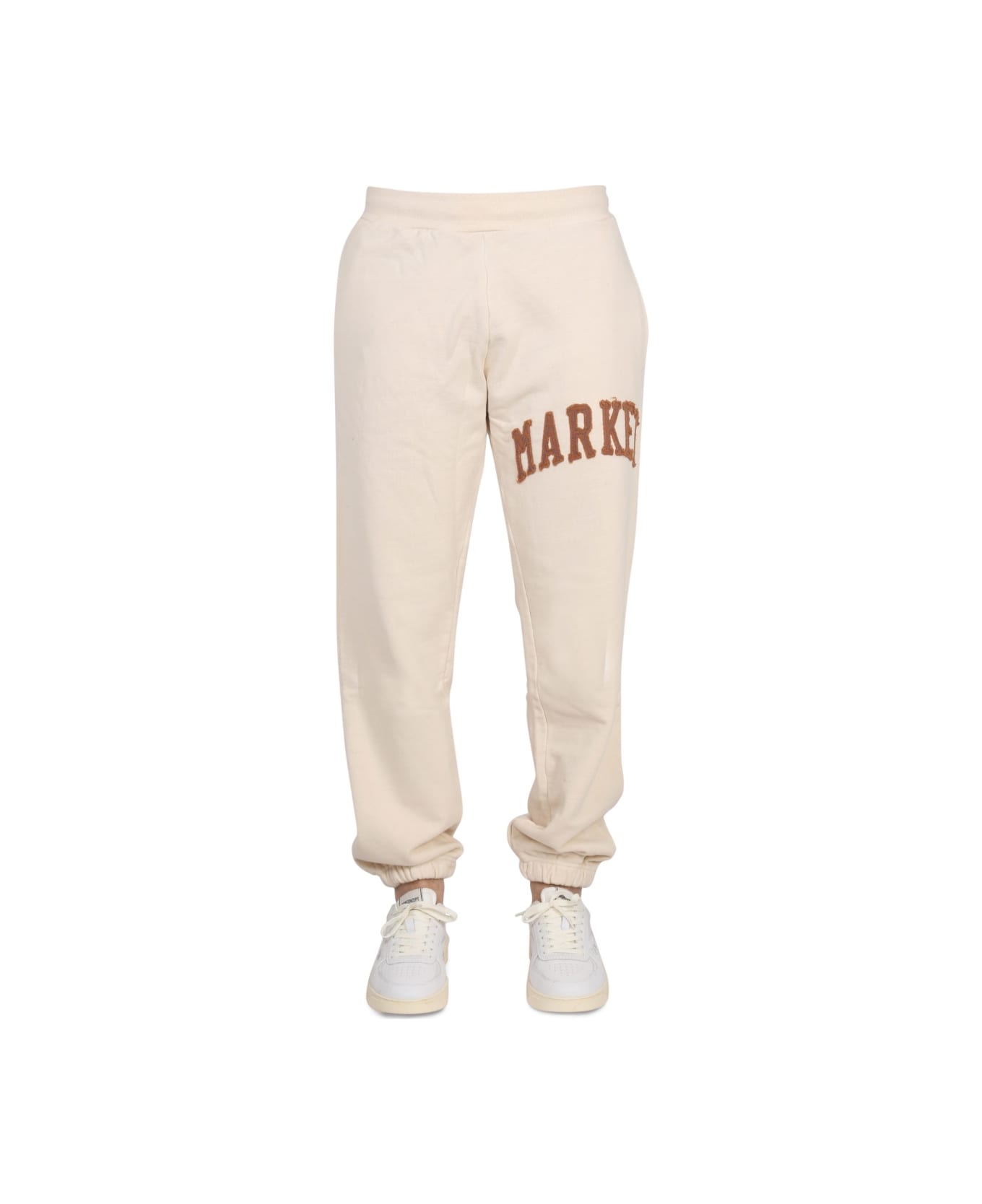 Market Pants With Applied Logo - BEIGE