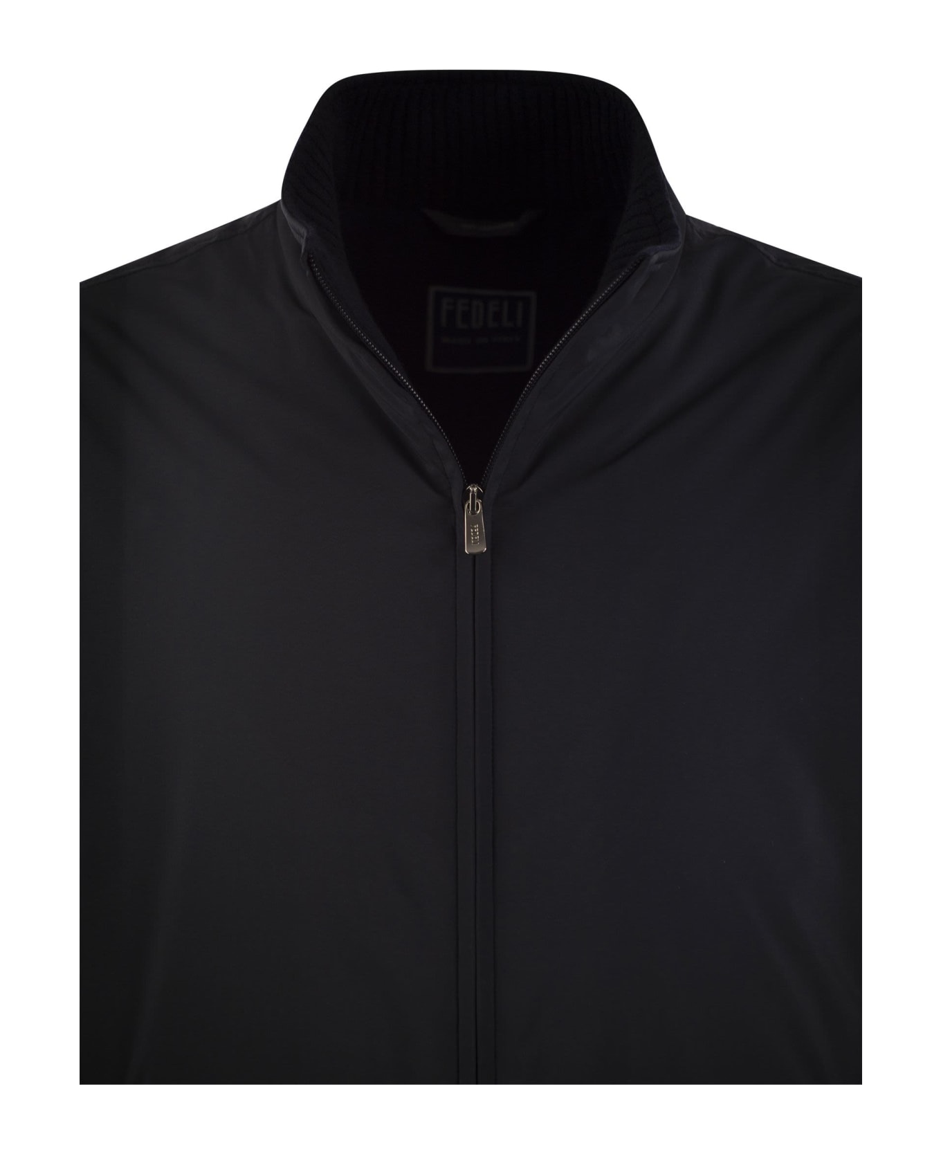 Fedeli Bomber Jacket In Technical Fabric - Night Blue
