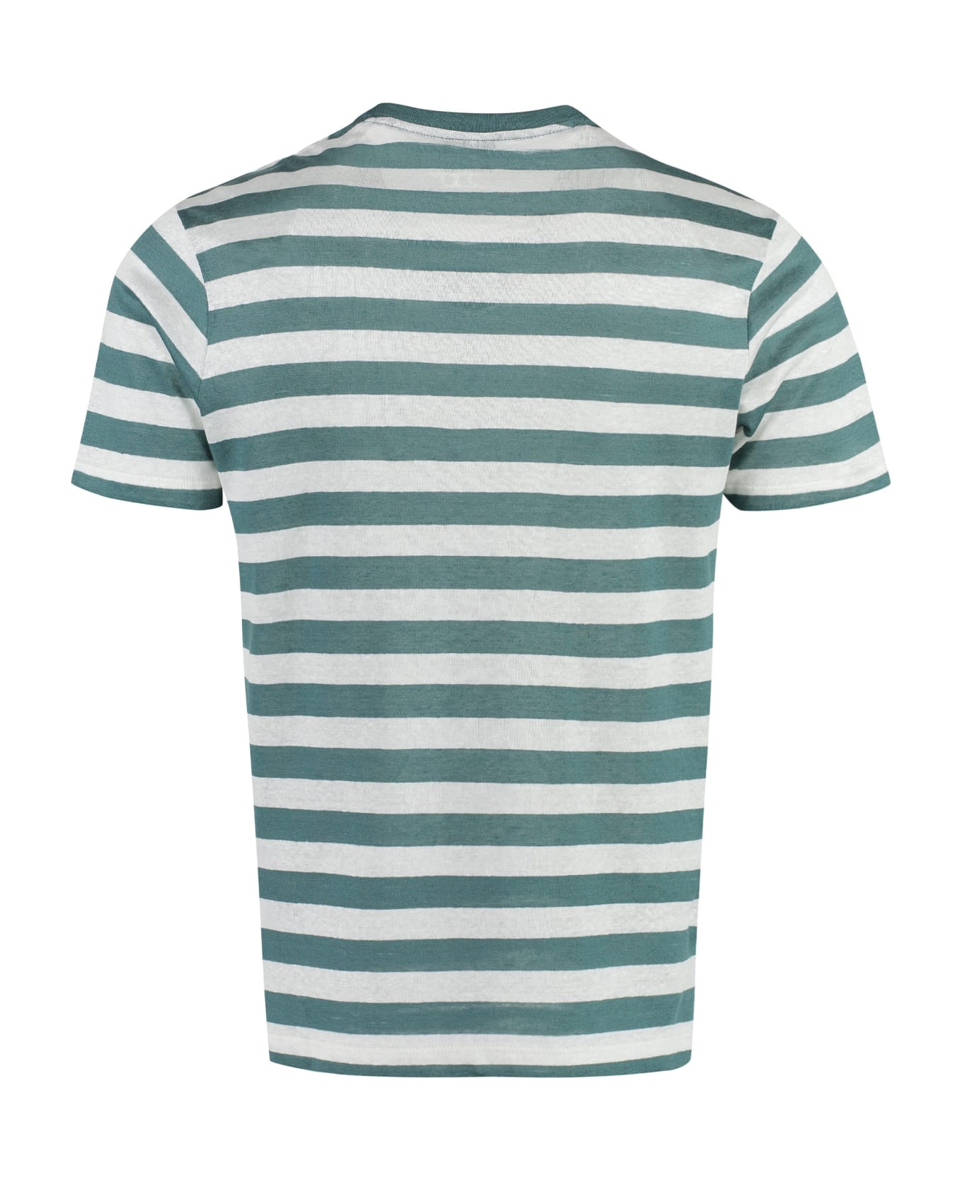 Paul&Shark Striped Linen-cotton Blend T-shirt - green