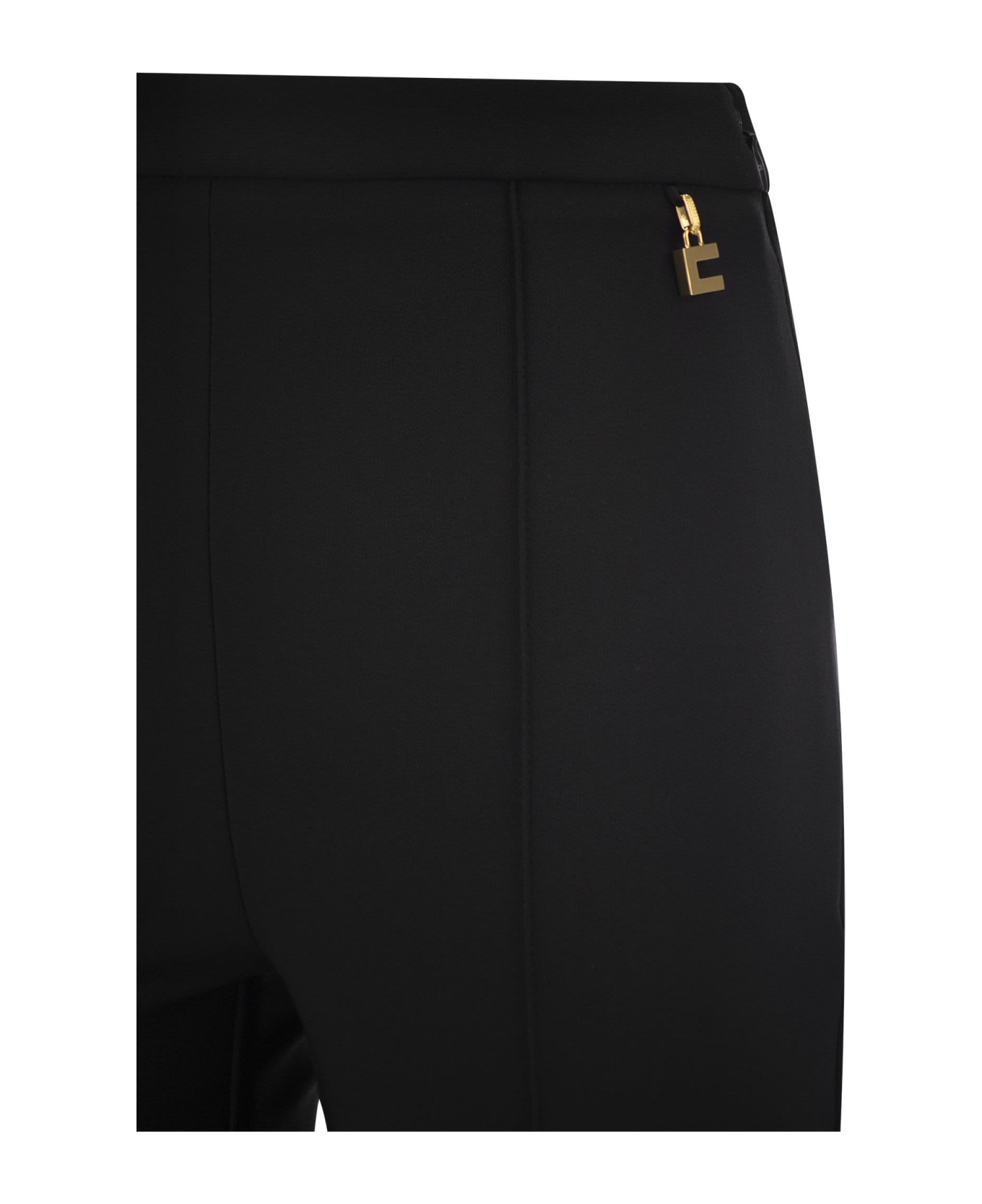 Elisabetta Franchi Logo Pants - Black