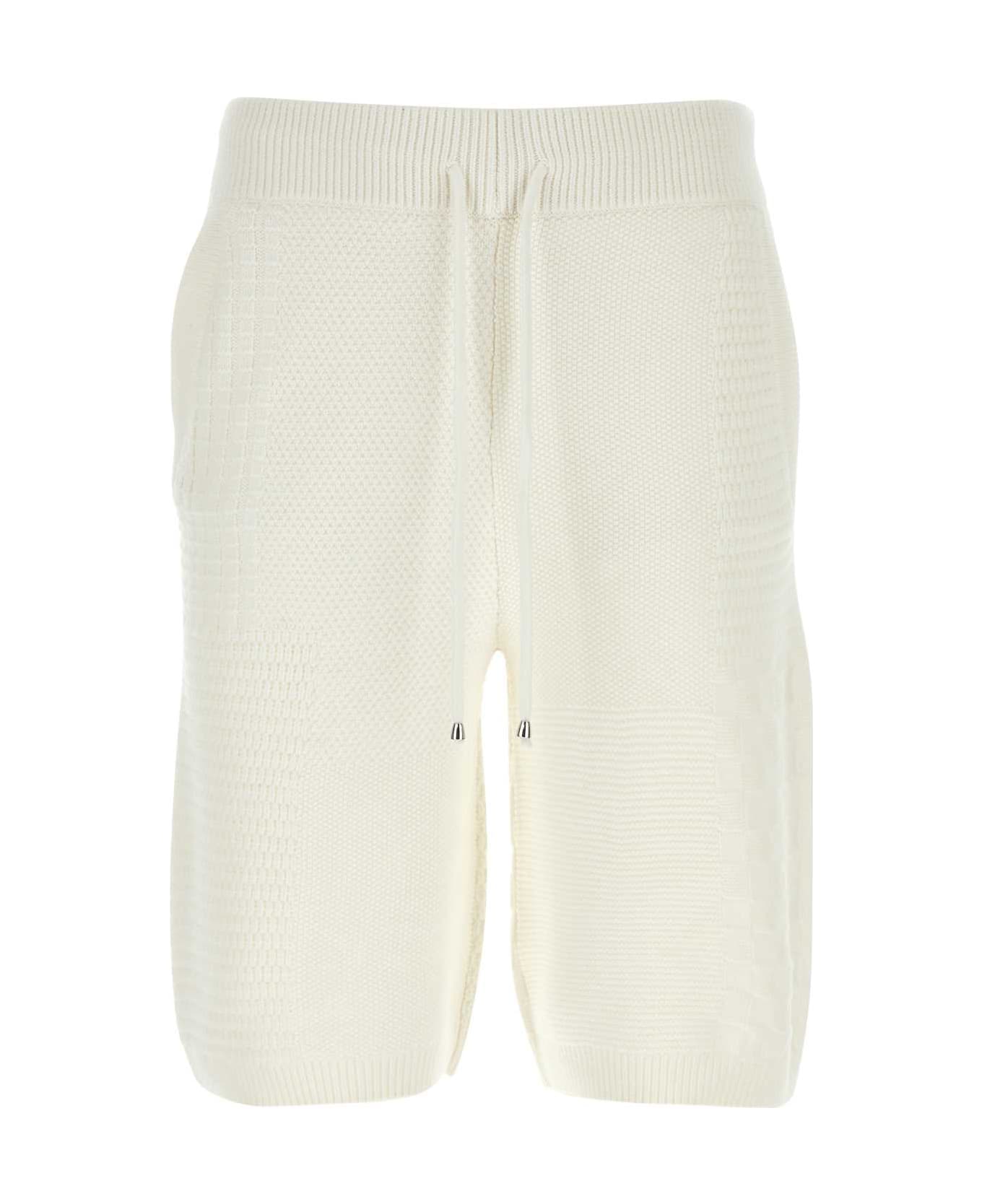 Drôle de Monsieur White Wool And Cotton Bermuda Shorts - White