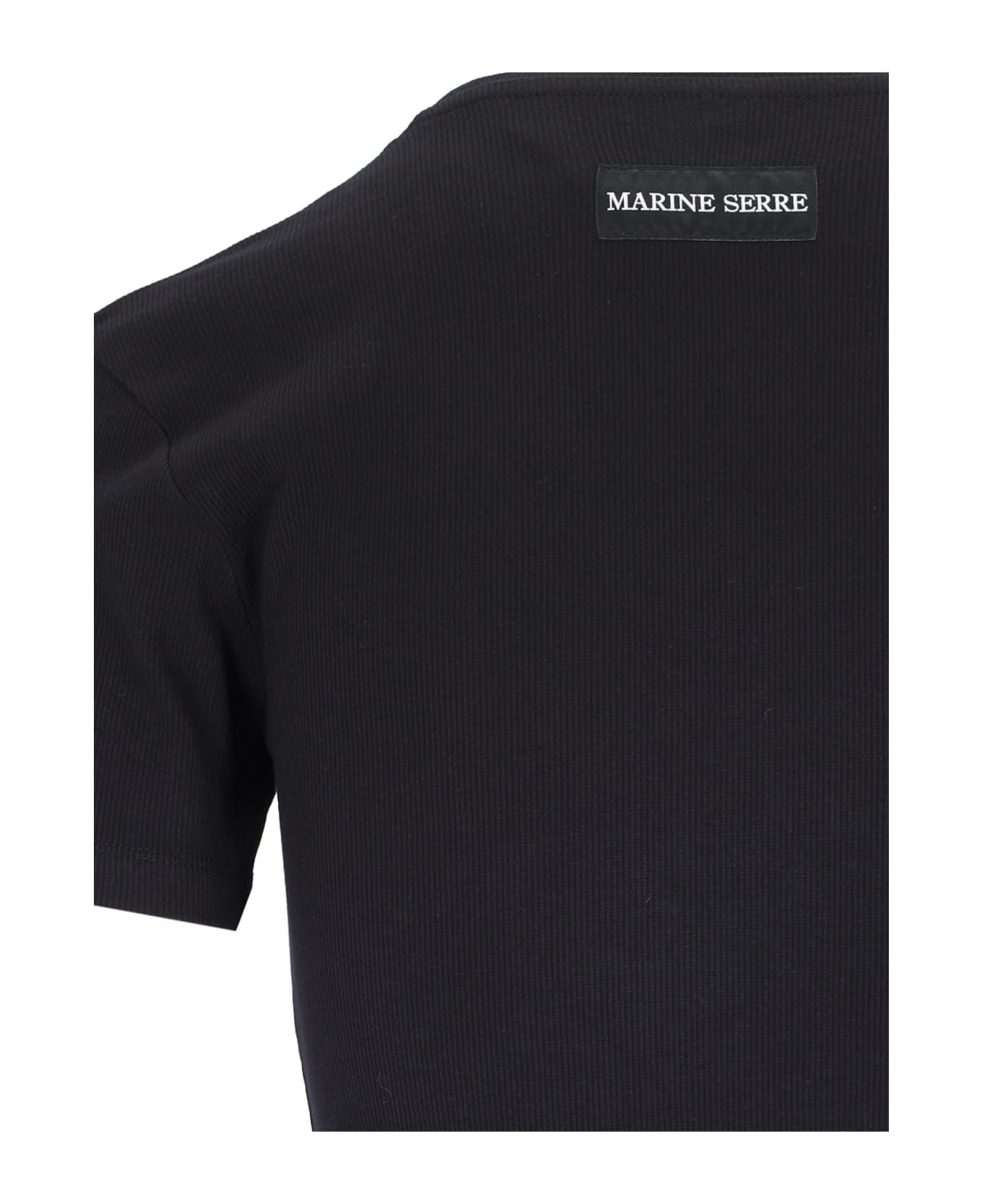 Marine Serre Maxi Sheath Dress With Logo - Black ワンピース＆ドレス