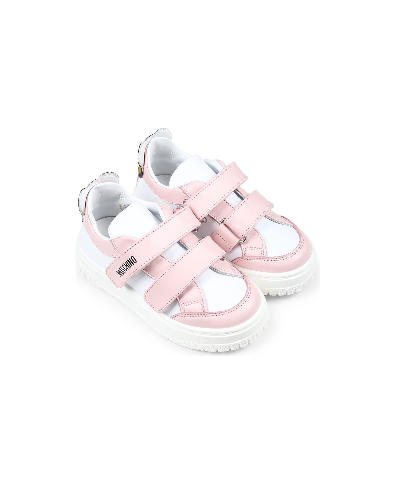 Moschino White Sneakers For Baby Girl And Girl - White