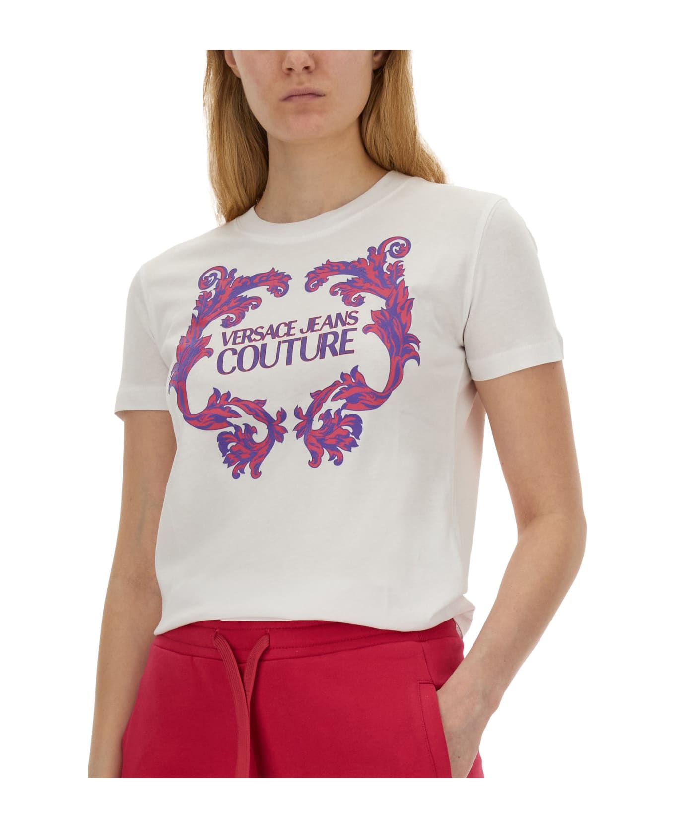 Versace Jeans Couture Cotton T-shirt - WHITE