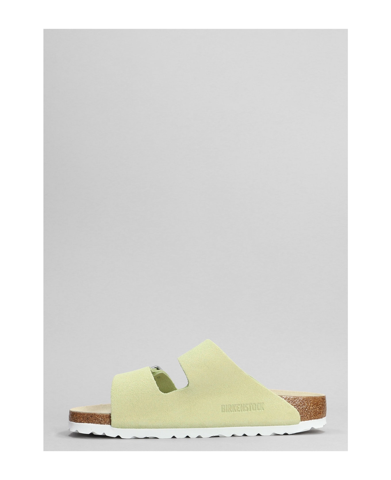 Birkenstock Arizona Flats In Green Suede - green