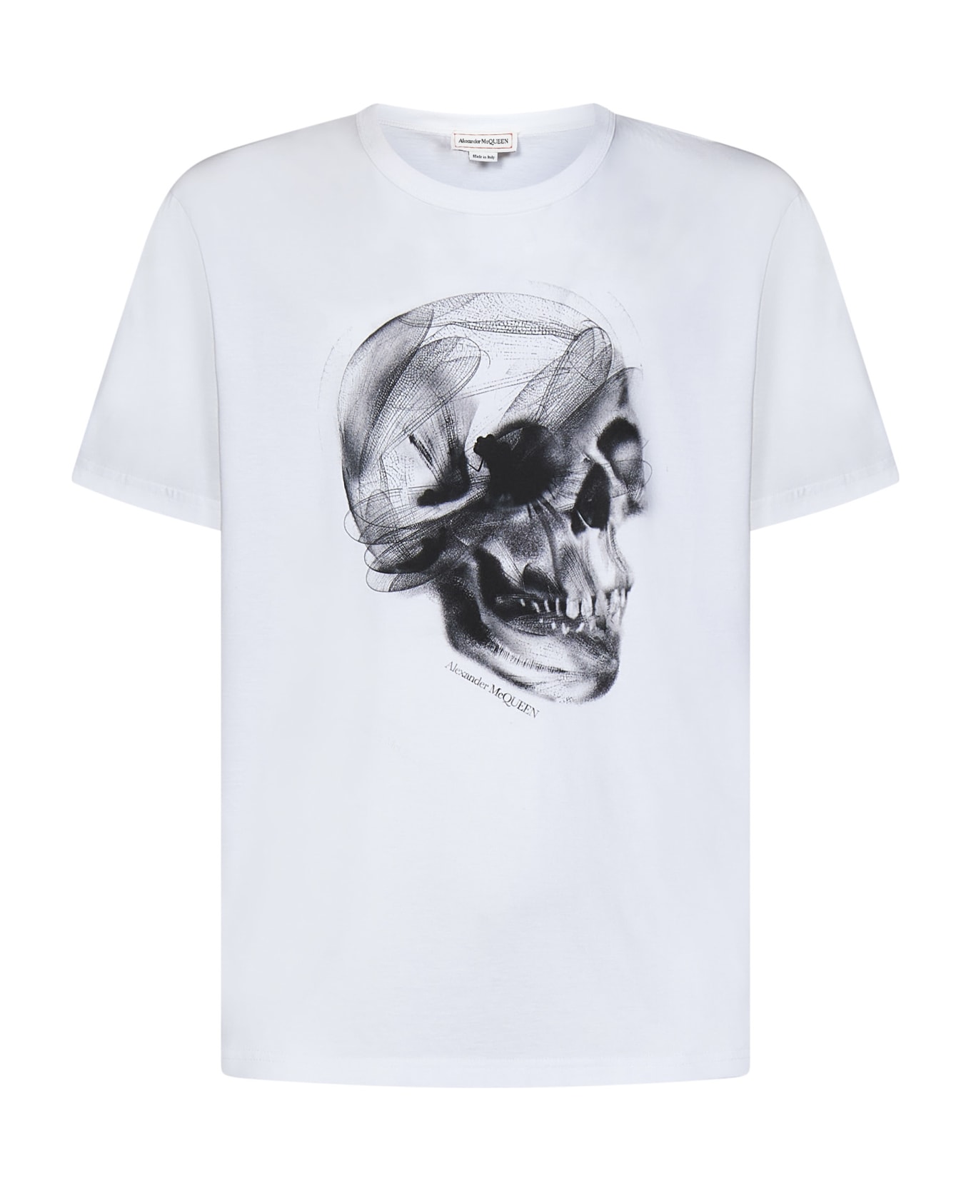 Alexander McQueen Dragonfly Skull T-shirt - White