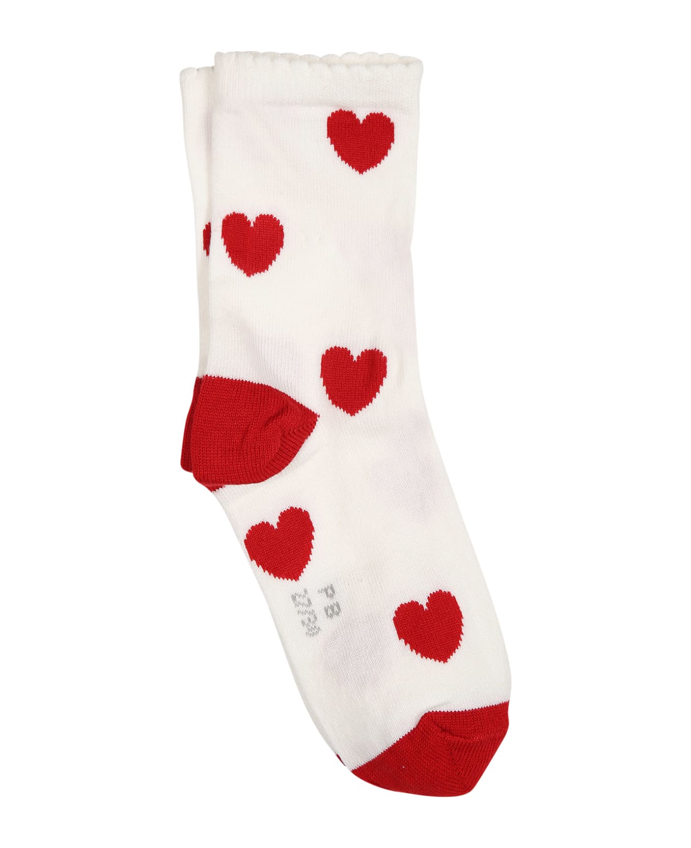 Petit Bateau Set Of Socks For Girl With Hearts - White
