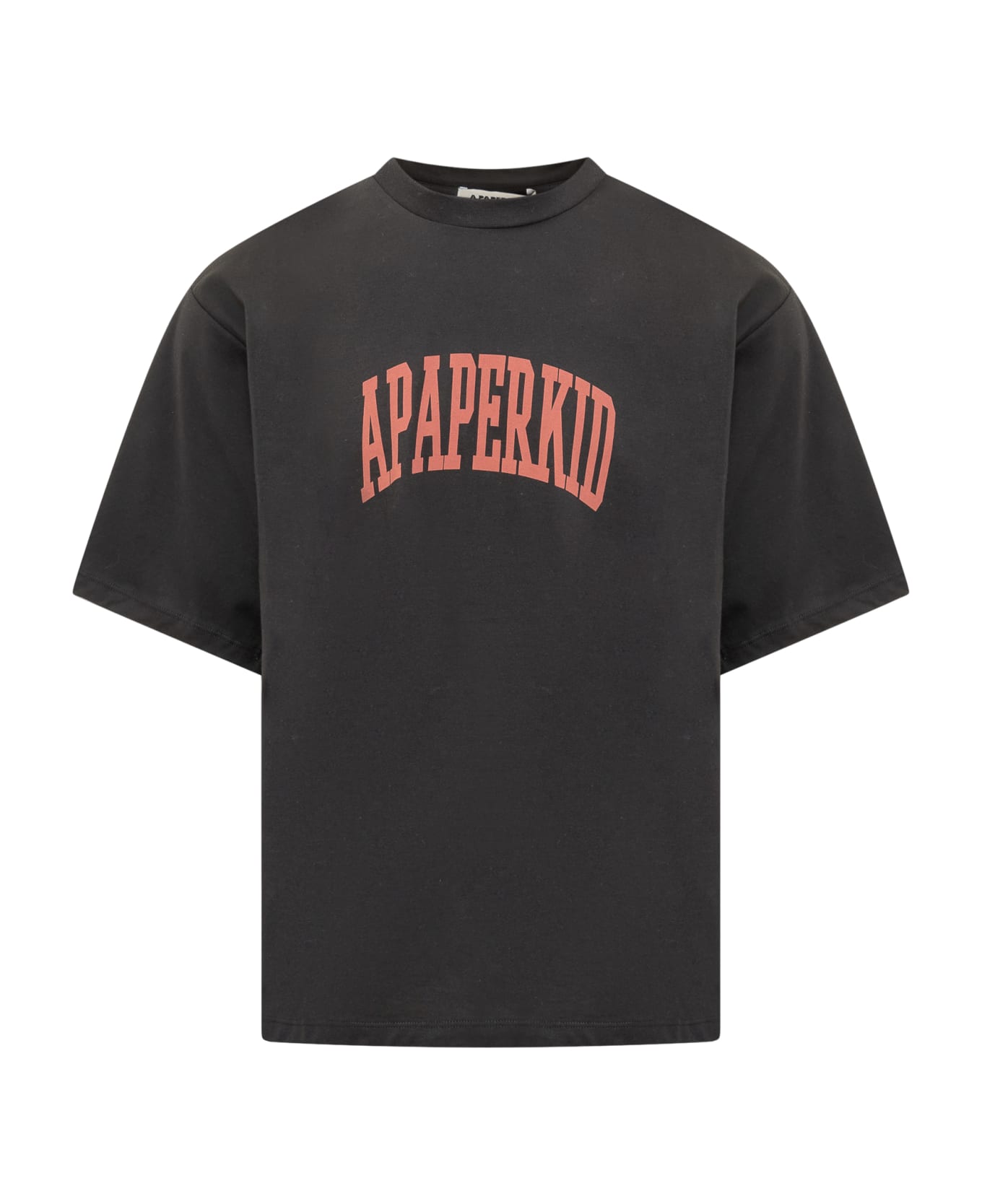 A Paper Kid T-shirt With Logo - NERO