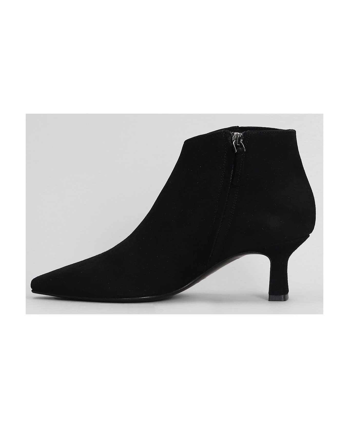 Julie Dee High Heels Ankle Boots In Black Suede - black