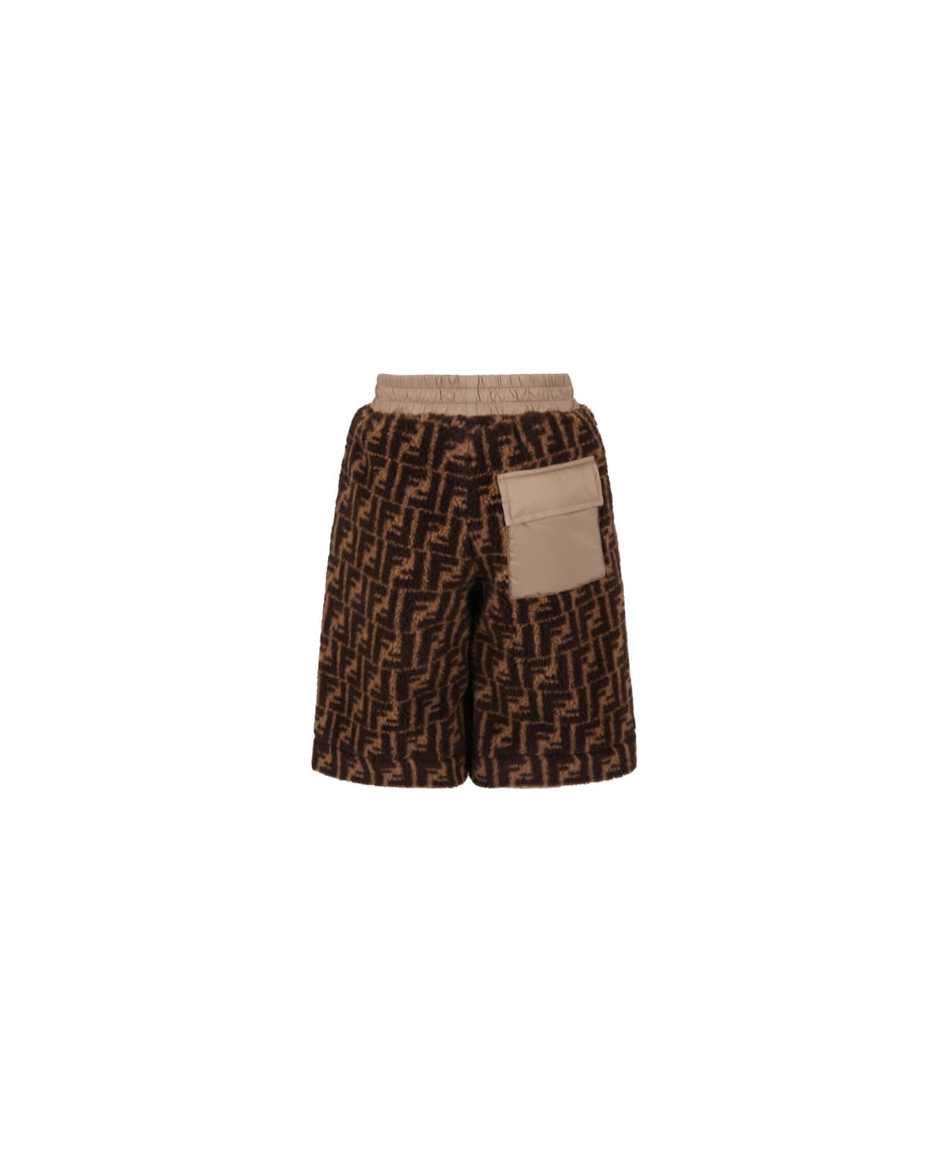 Fendi Shorts With Logo - Brown