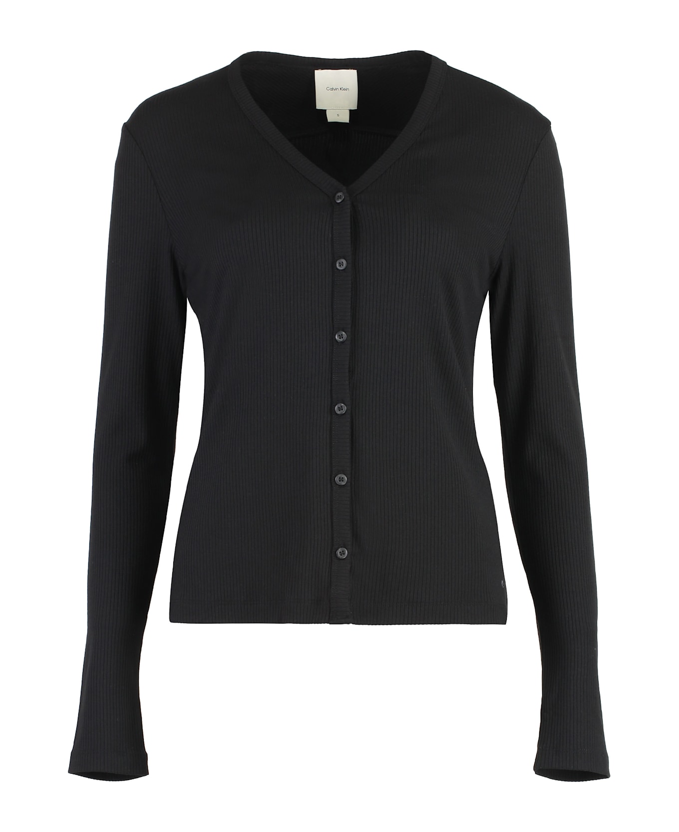 Calvin Klein Ribbed Cardigan - black