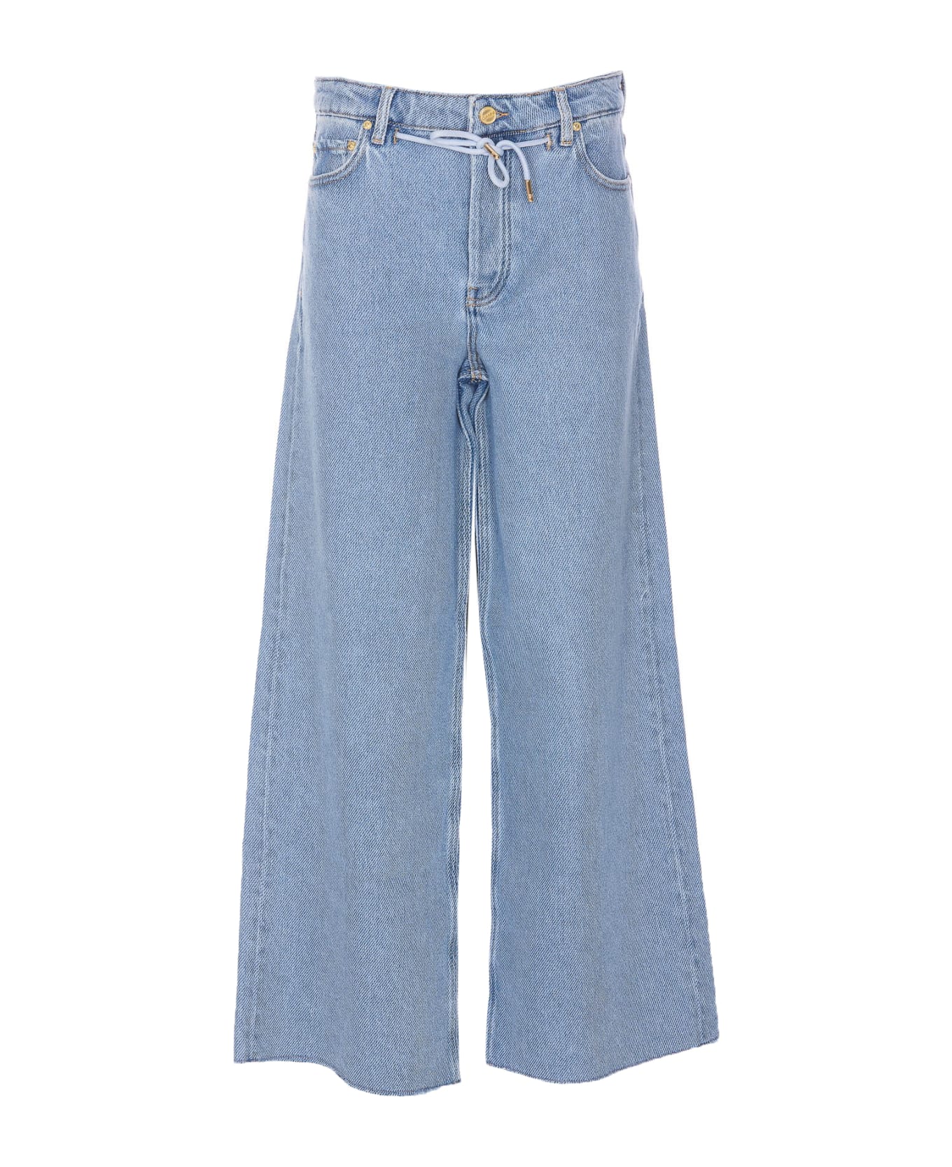 Ganni Light Blue Organic Cotton Jeans - LIGHT BLUE STONE