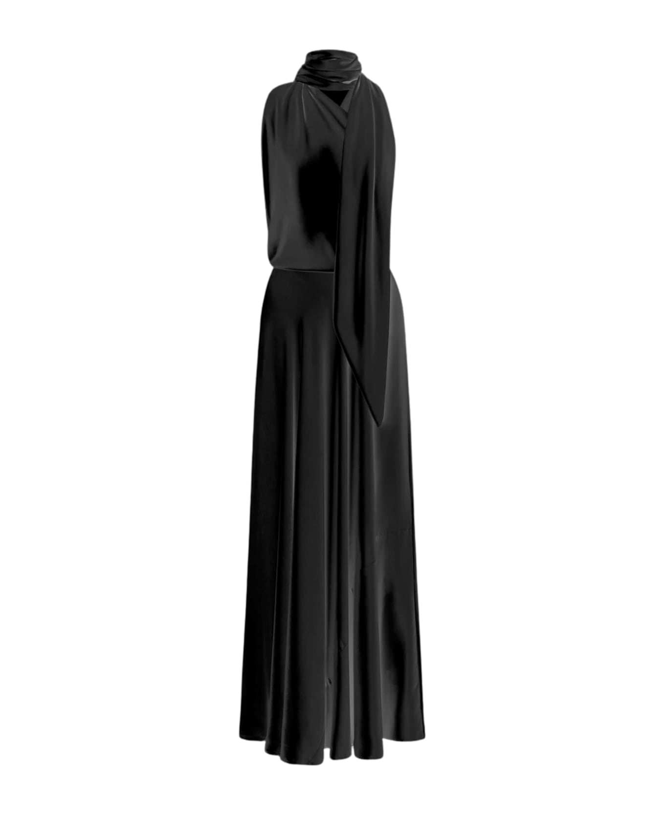 Alberta Ferretti Abito Velluto Lucido - Nero