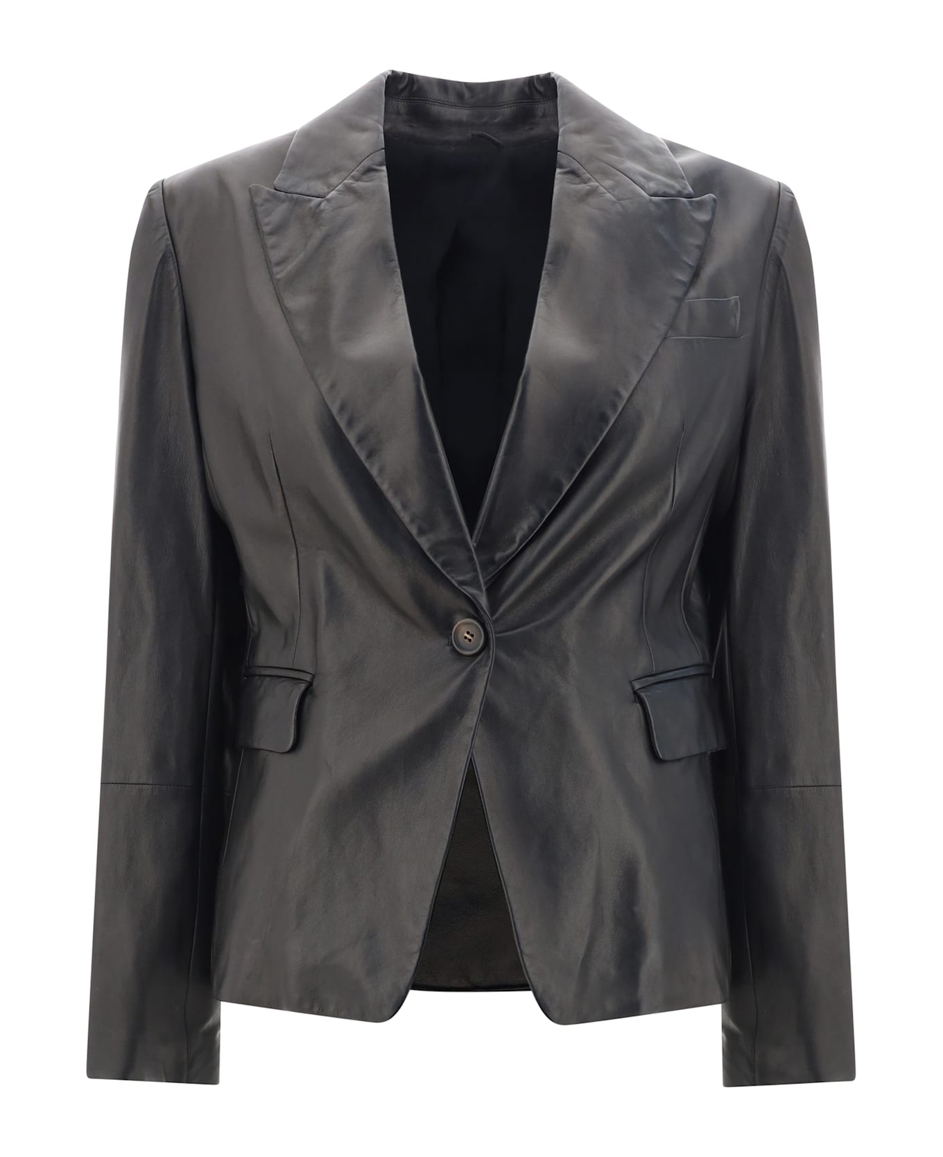 Brunello Cucinelli Leather Jacket - Nero