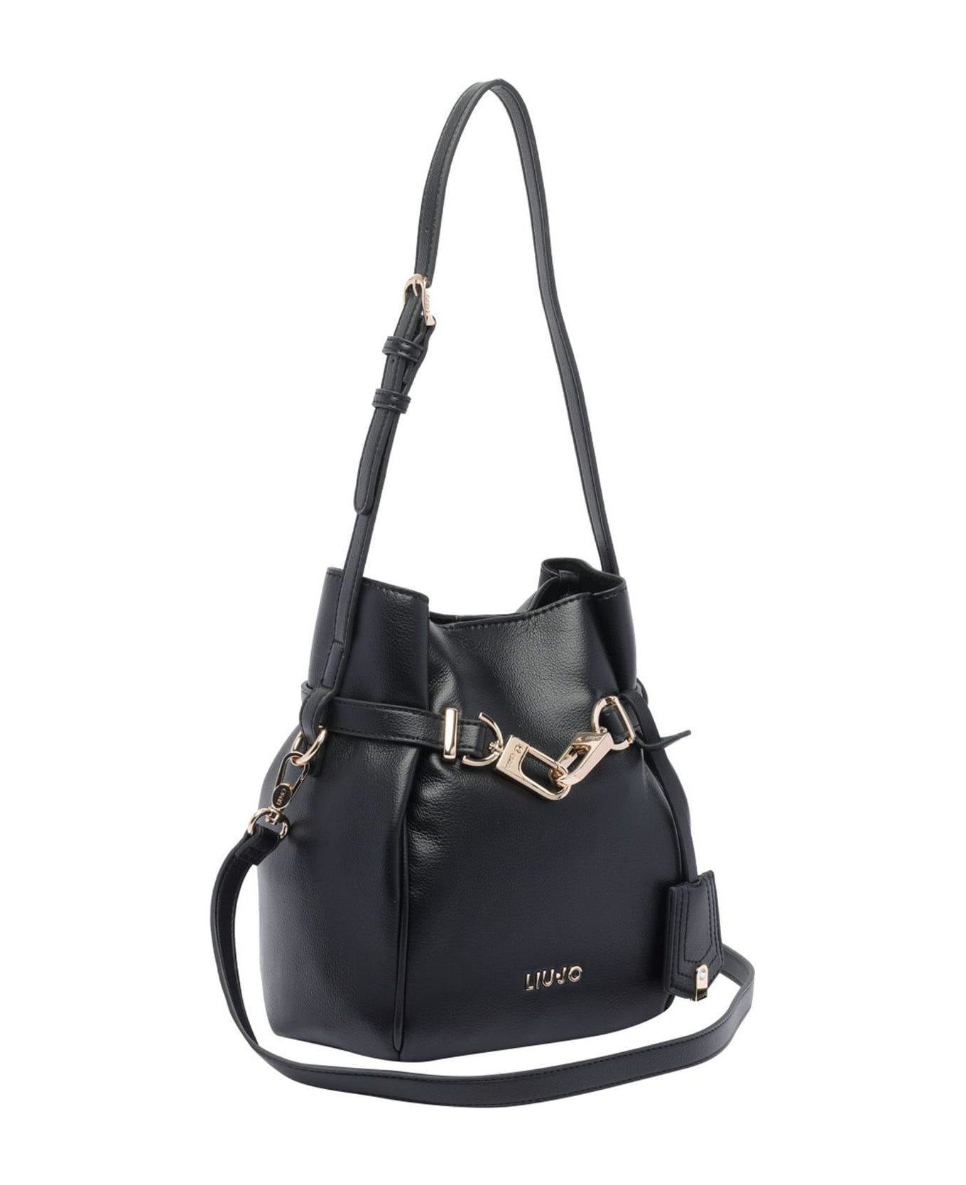 Liu-Jo Magnetic Fastened Bucket Bag - Black