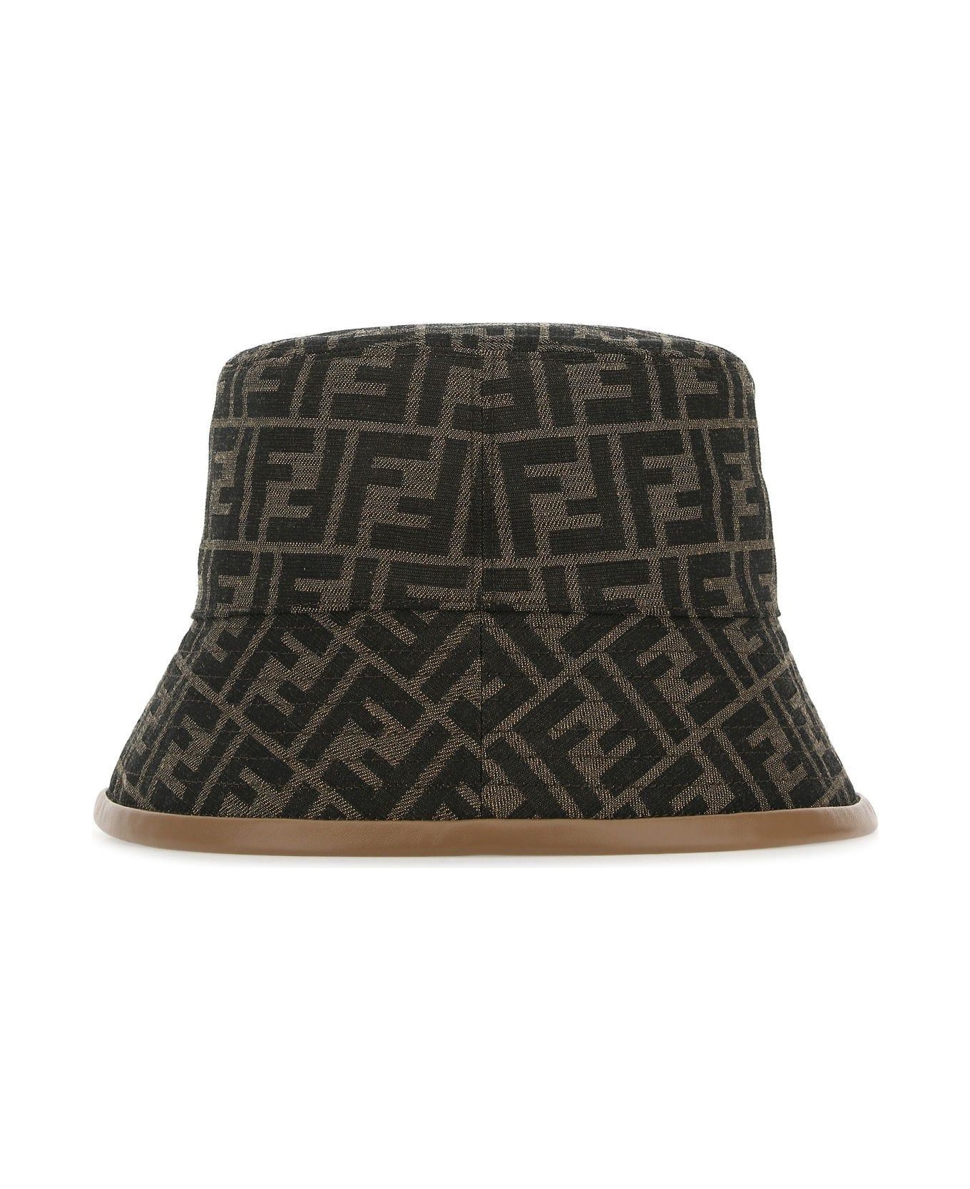 Fendi Bucket Hat "ff" In Fabric - Brown