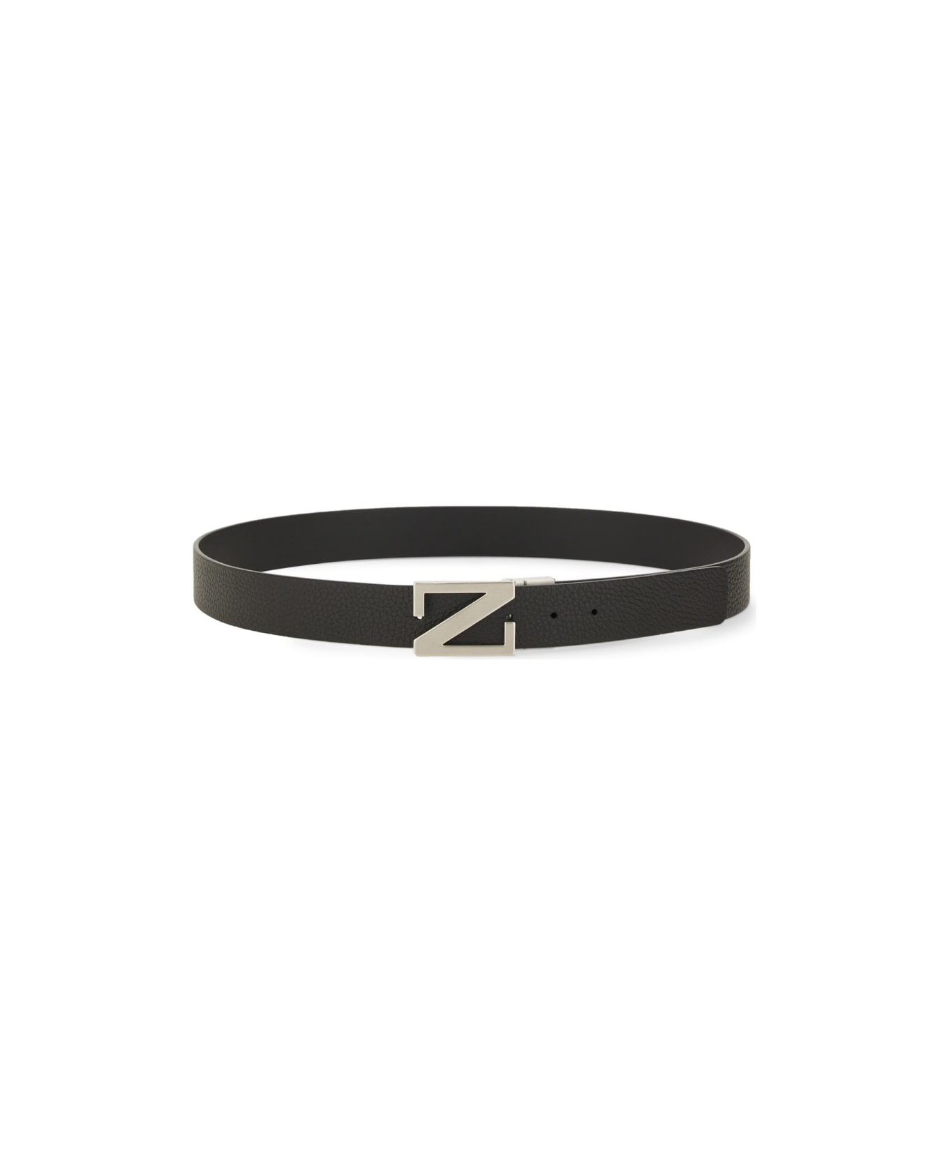 Zegna Reversible Belt With Monogram "z" Buckle - BLACK