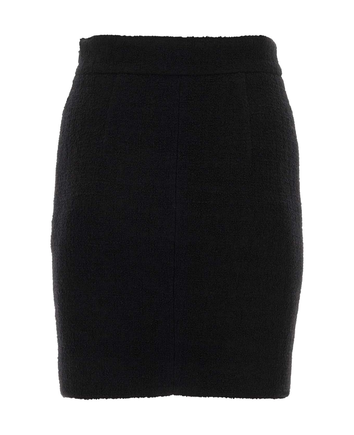 Moschino Black Wool Blend Miniskirt - NERO