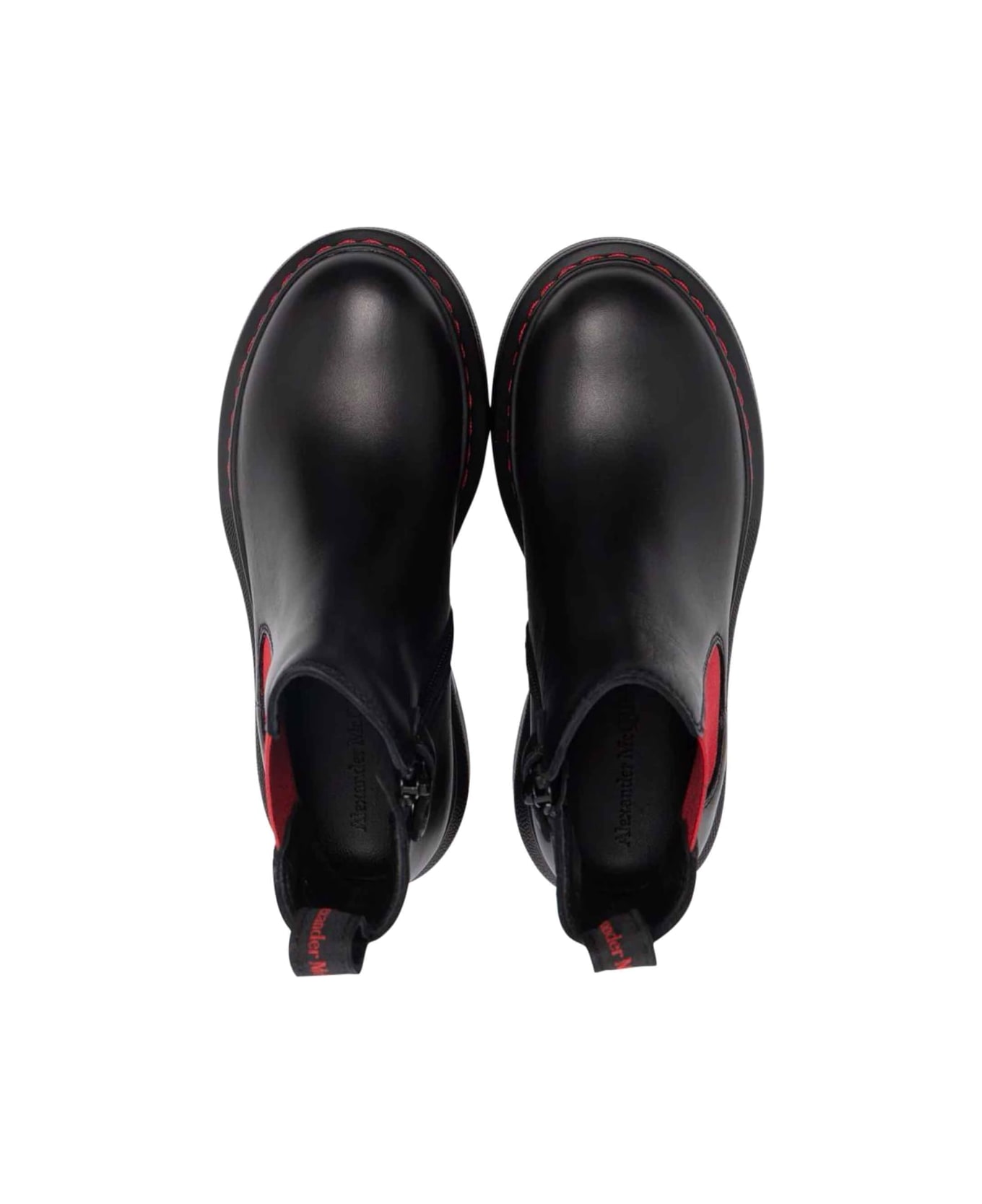 Alexander McQueen Leather Upper And Ru - Black Lust Red