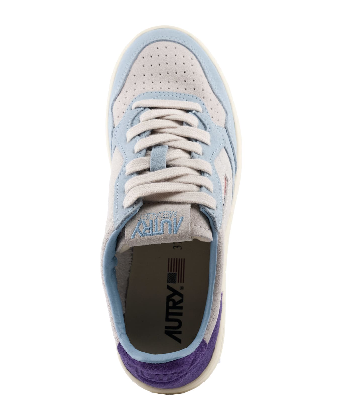 Autry Medalist Low Tricolor Suede Sneakers - Purple