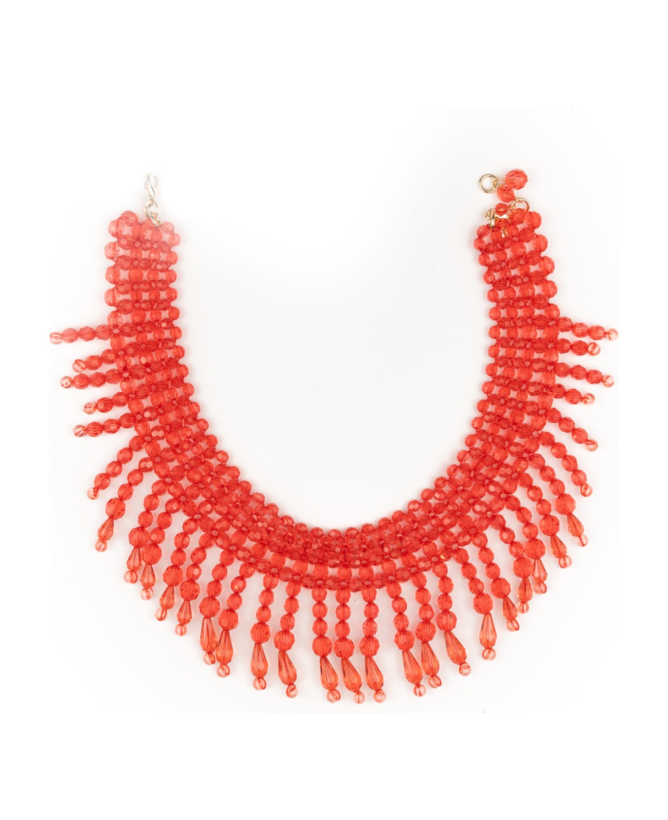 TwinSet Necklace With Red Glass Beads - Orange sun