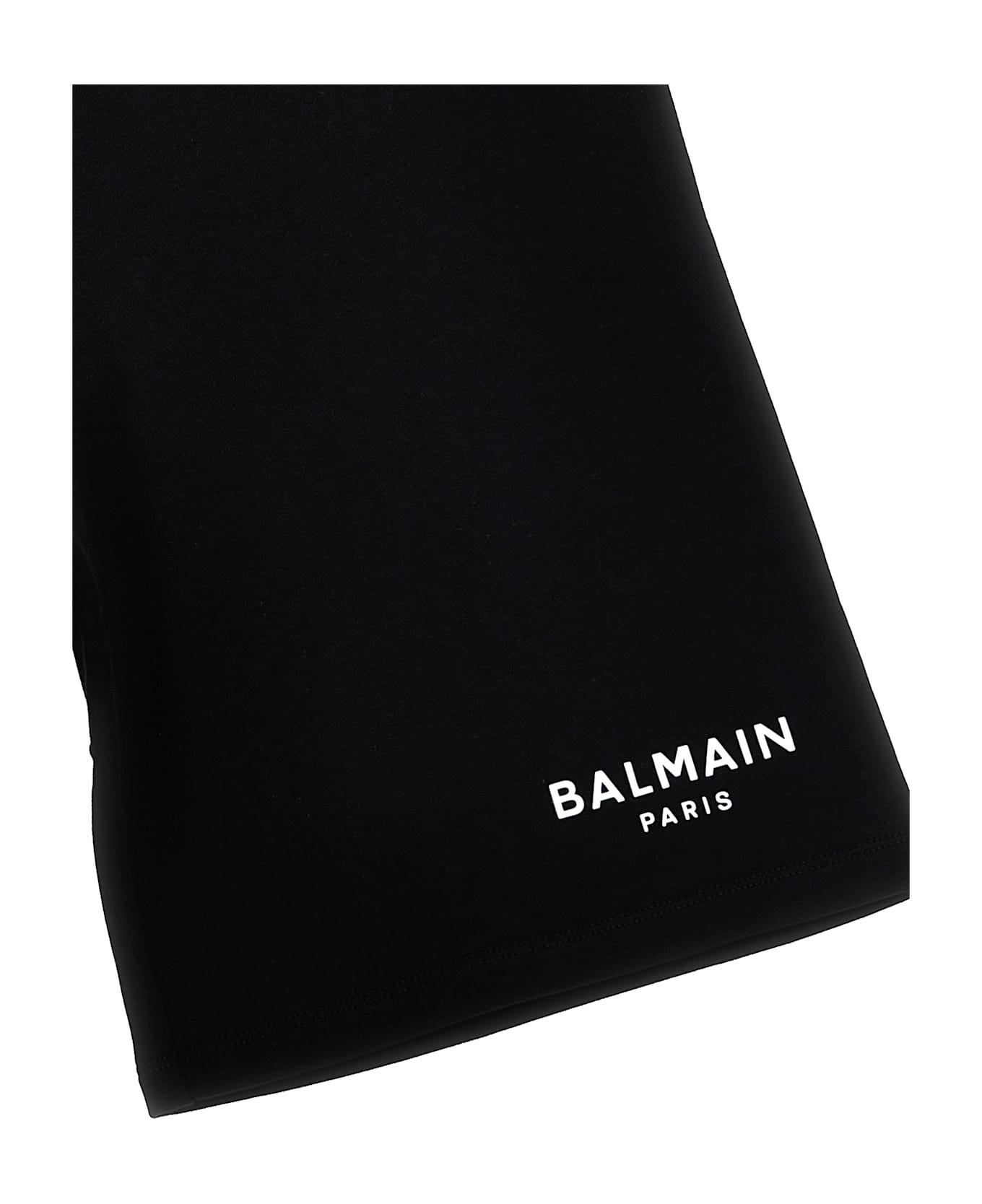 Balmain Embossed Logo Bermuda Shorts - White/Black