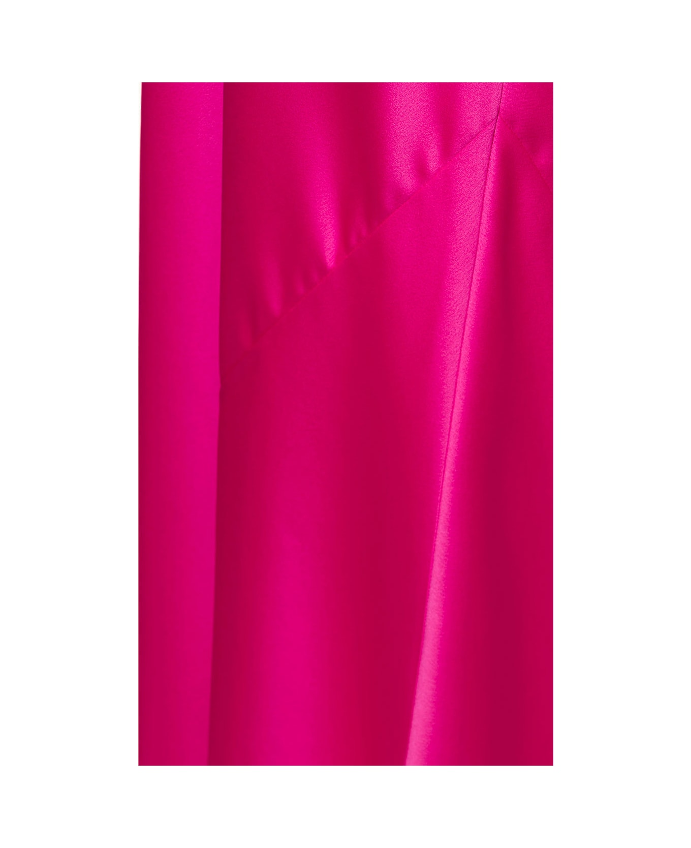 The Andamane Pink Side Slit Maxi Dress In Polyester Woman - Fuxia