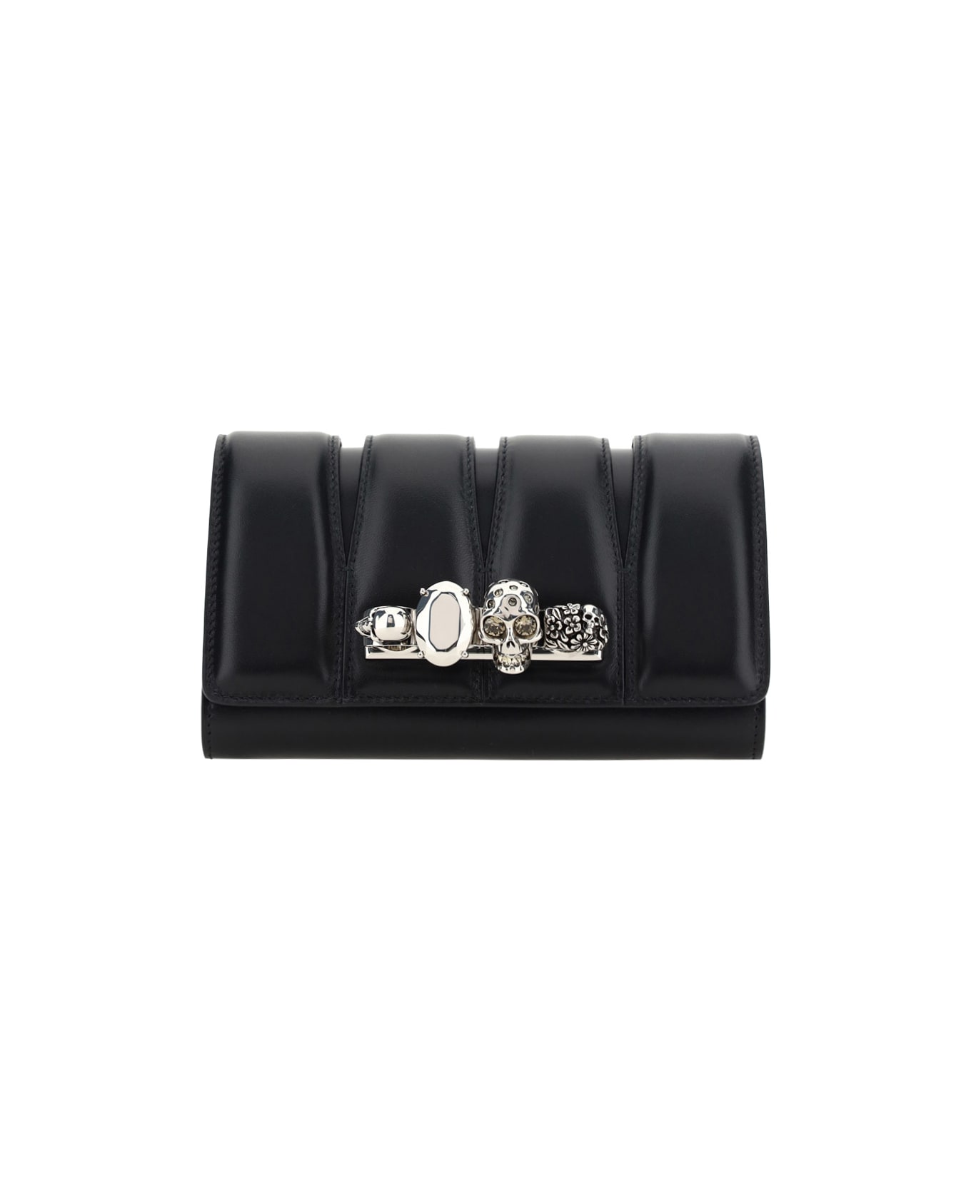 Alexander McQueen 'the Slush' Clutch With Skull Detail In Leather Woman - Black