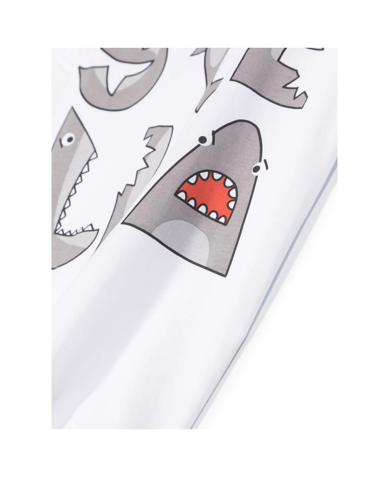 Stella McCartney Kids "stella" Shark Print T-shirt In White - White Tシャツ＆ポロシャツ