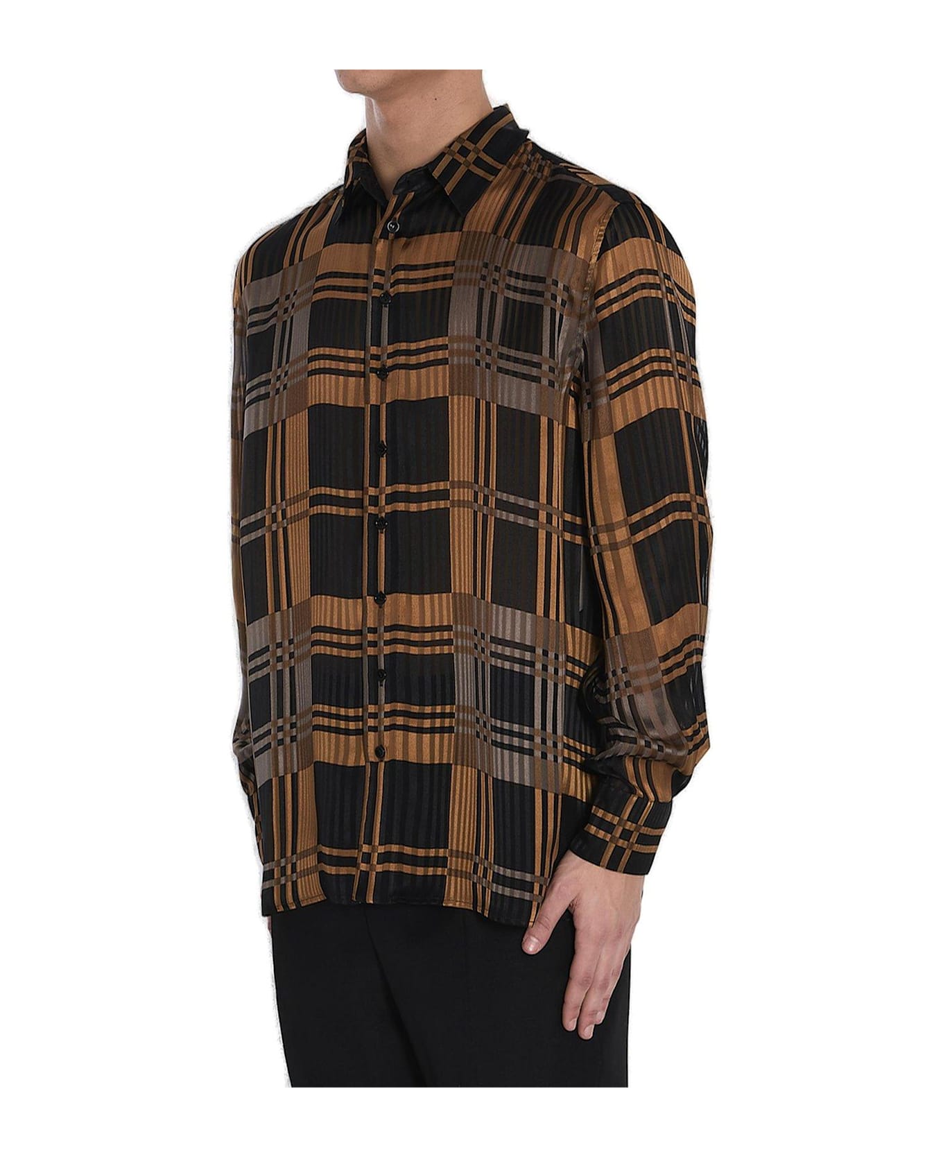Saint Laurent All-over Patterned Button-up Shirt - Noir caramel