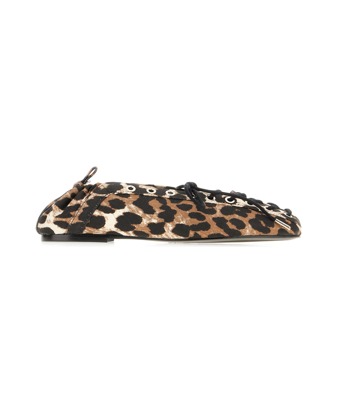Ganni Printed Canvas Ballerinas - LEOPARD
