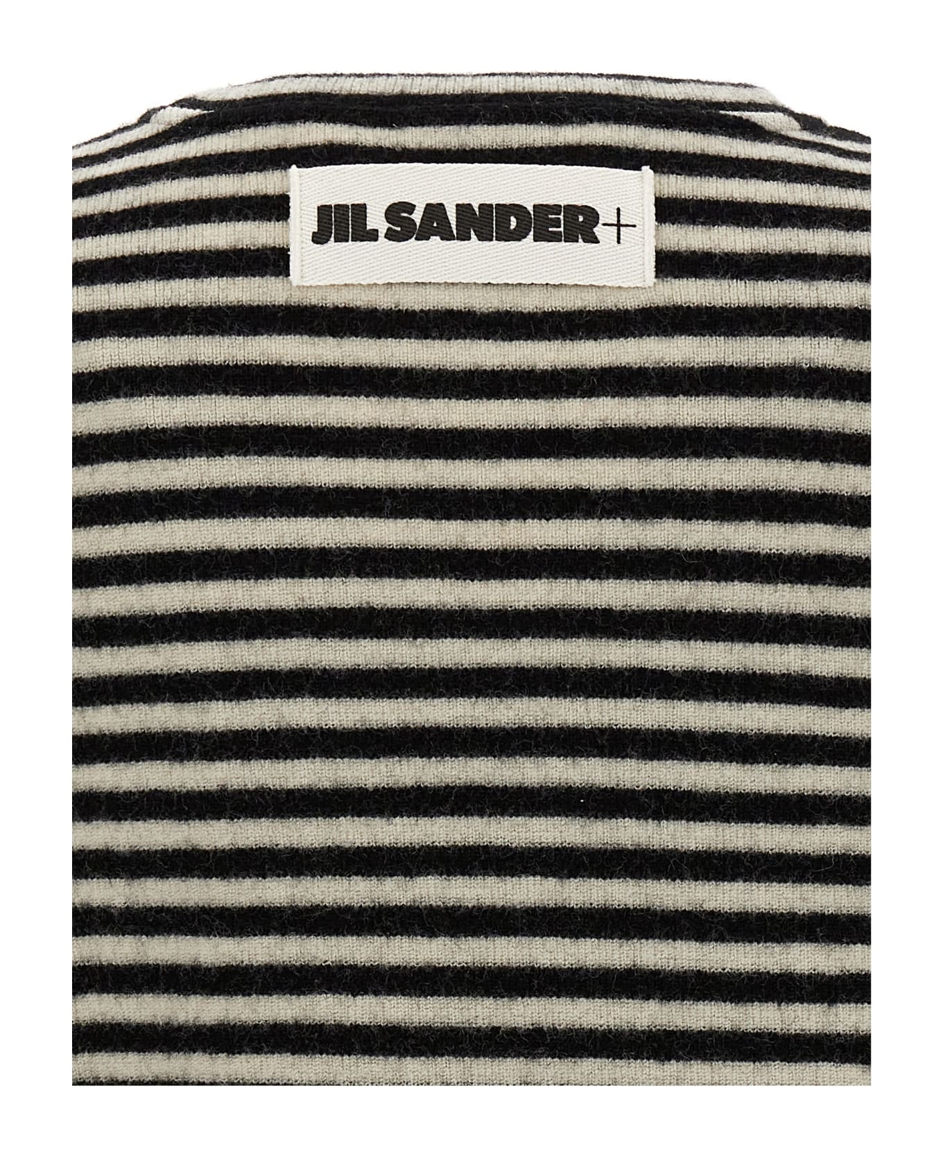 Jil Sander Logo Stripes Sweater - WHITE/BLACK