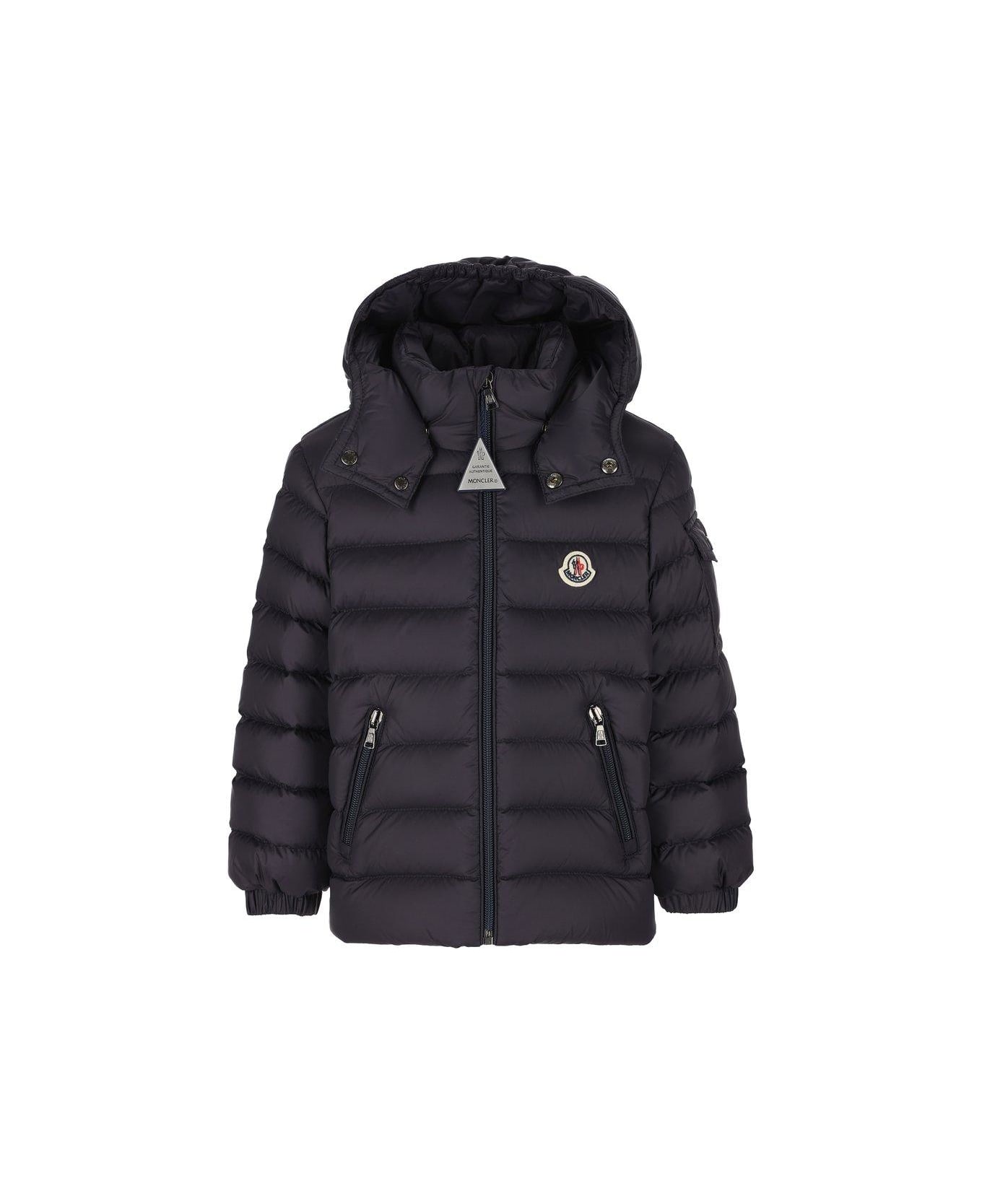 Moncler Logo Patch Hooded Jacket - Nero