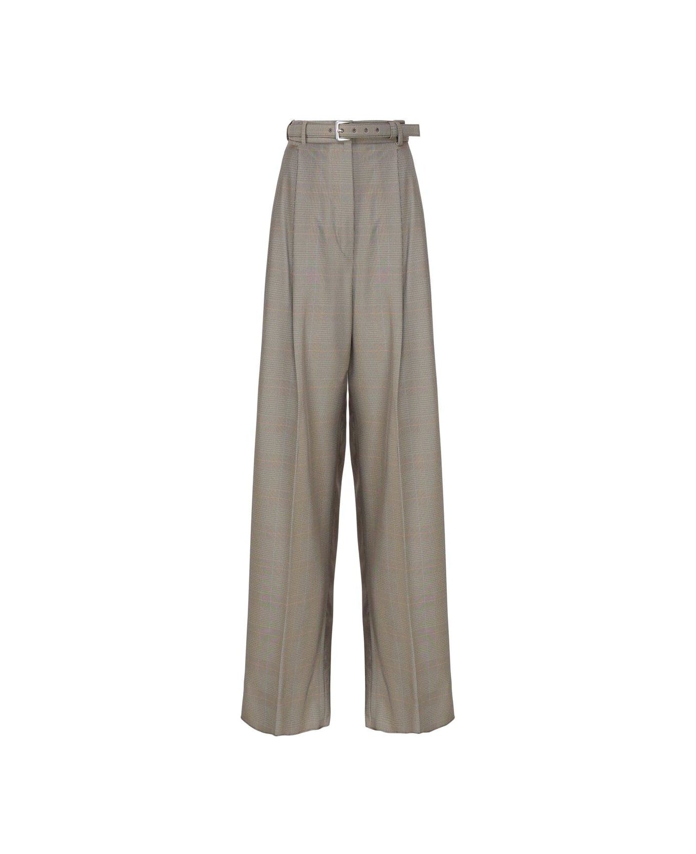 SportMax Belted Straight Leg Trousers - Brown