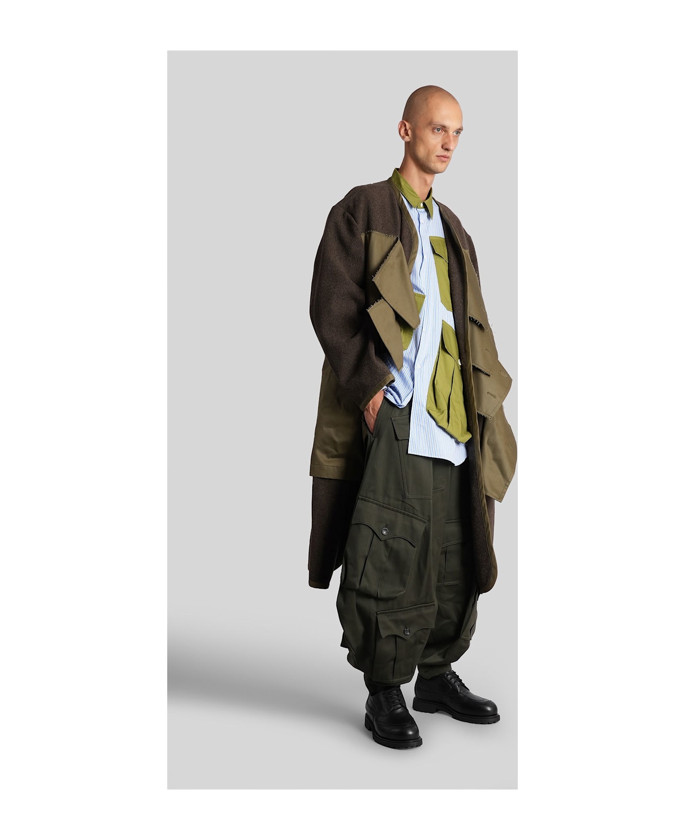 Comme Des Garçons Homme Plus Pants In Green Wool - green