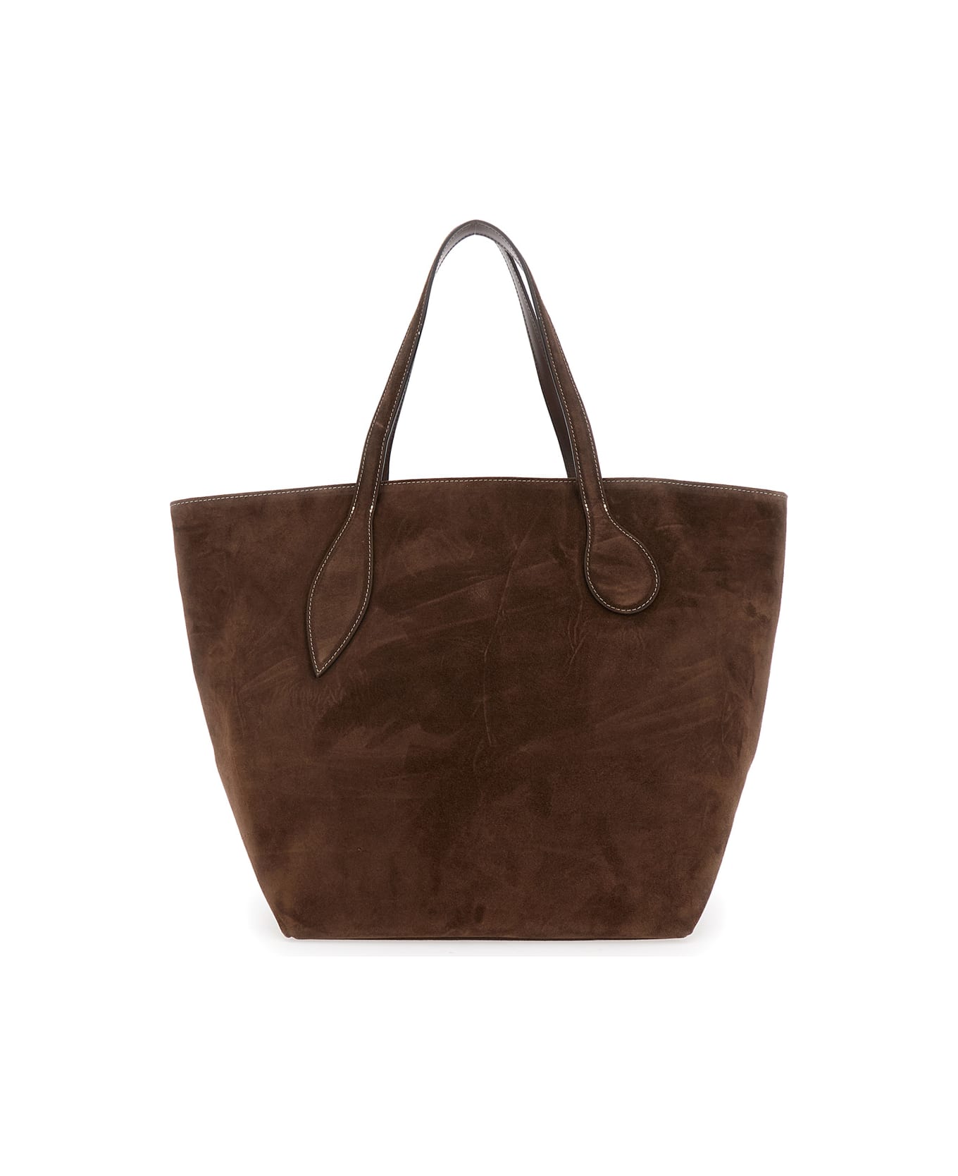 Little Liffner 
sprout
 Brown Tote Bag With Open Top In Suede Woman - Brown