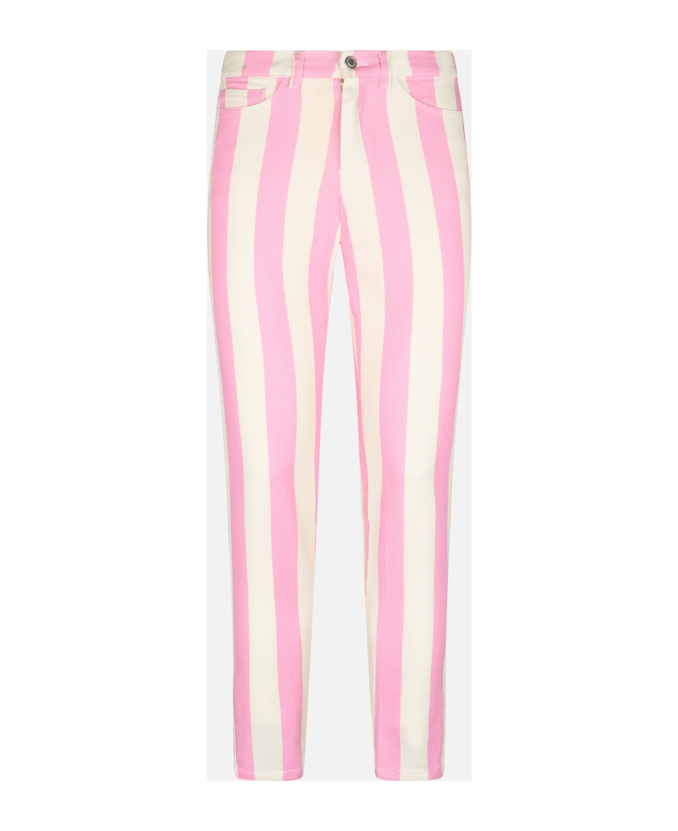 MC2 Saint Barth Woman Pink Striped Print Denim Belleville - PINK