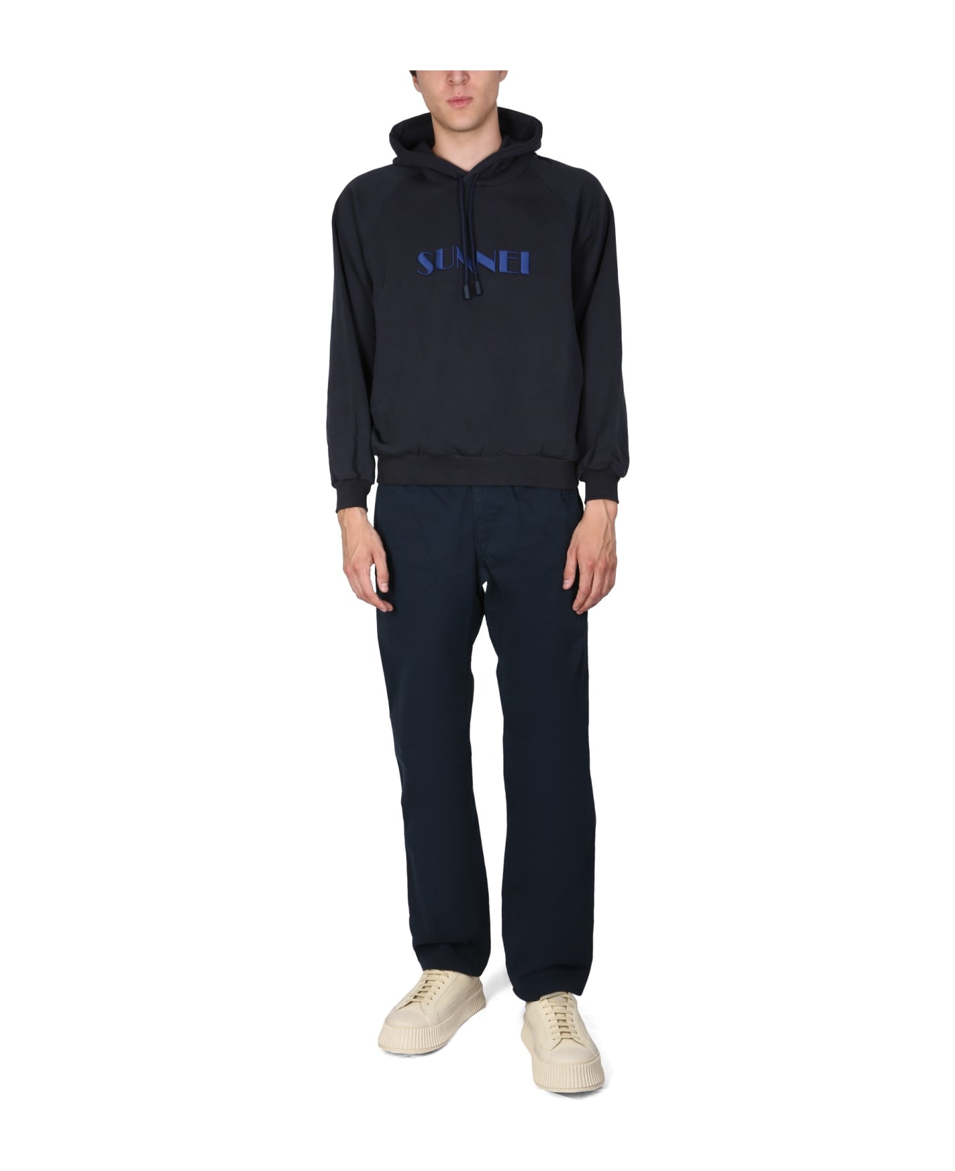 Sunnei Sweatshirt With Logo Embroidery - BLU