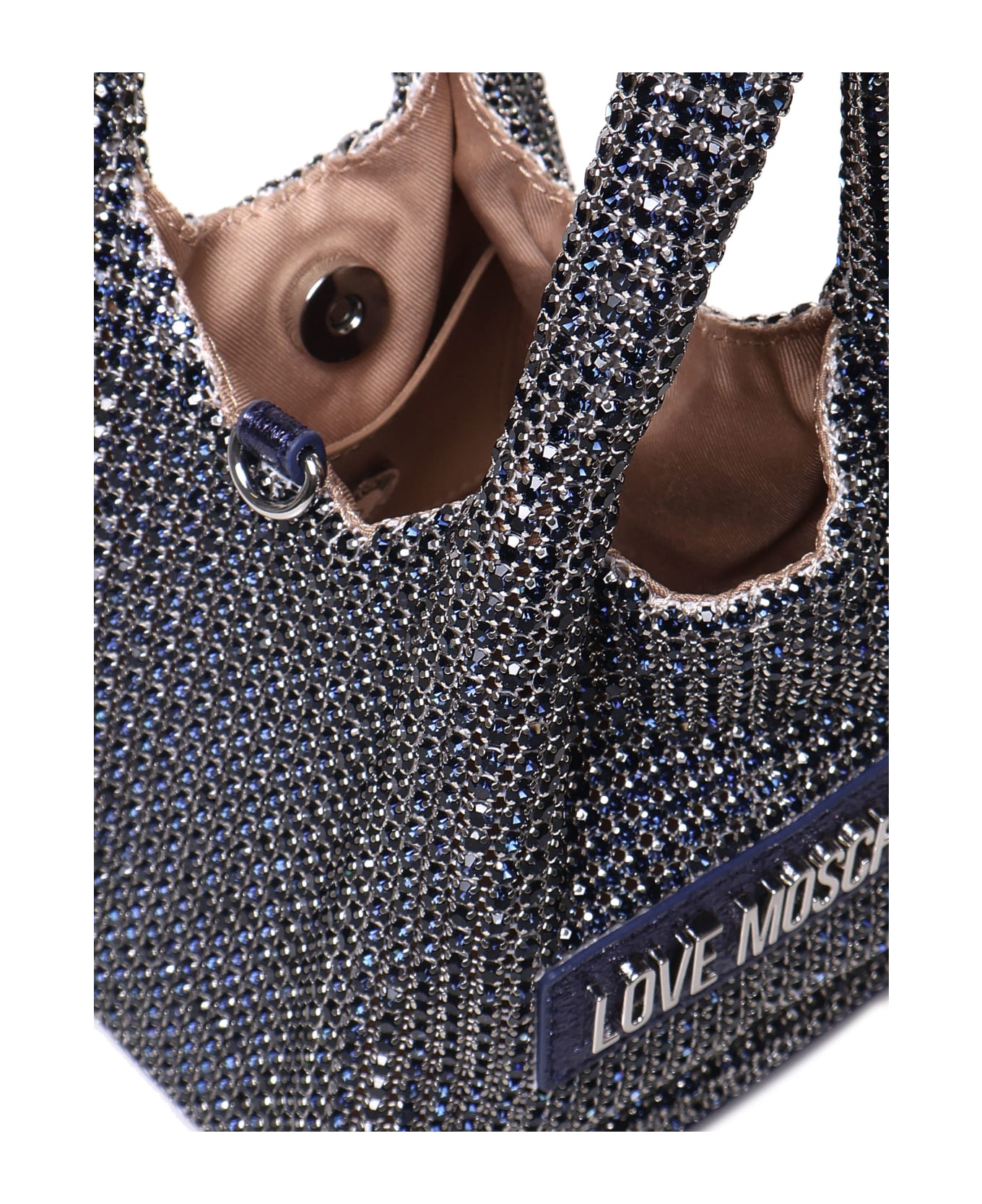 Love Moschino Stone Strass Mini Bag - MIDNIGHT