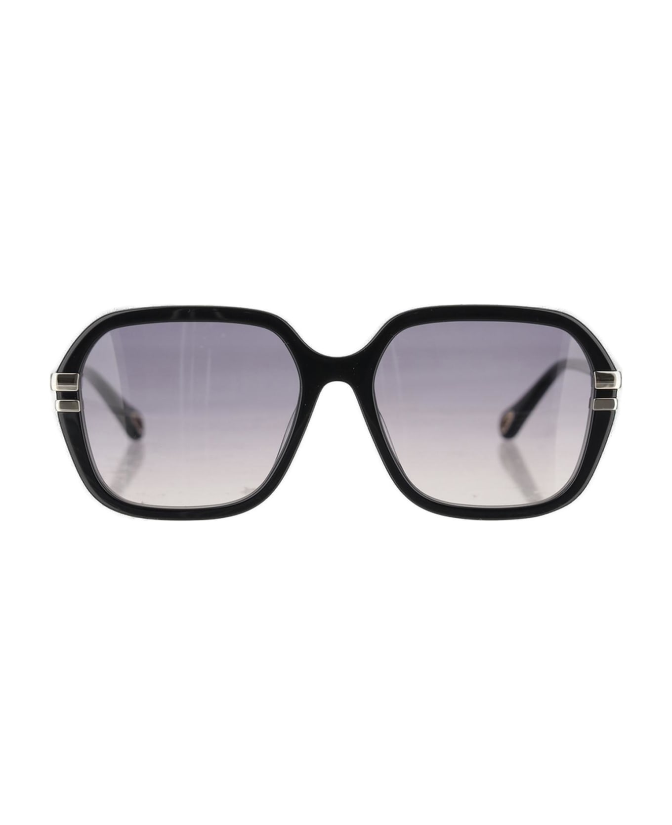Chloé Rectangle Frame Sunglasses - black/grey